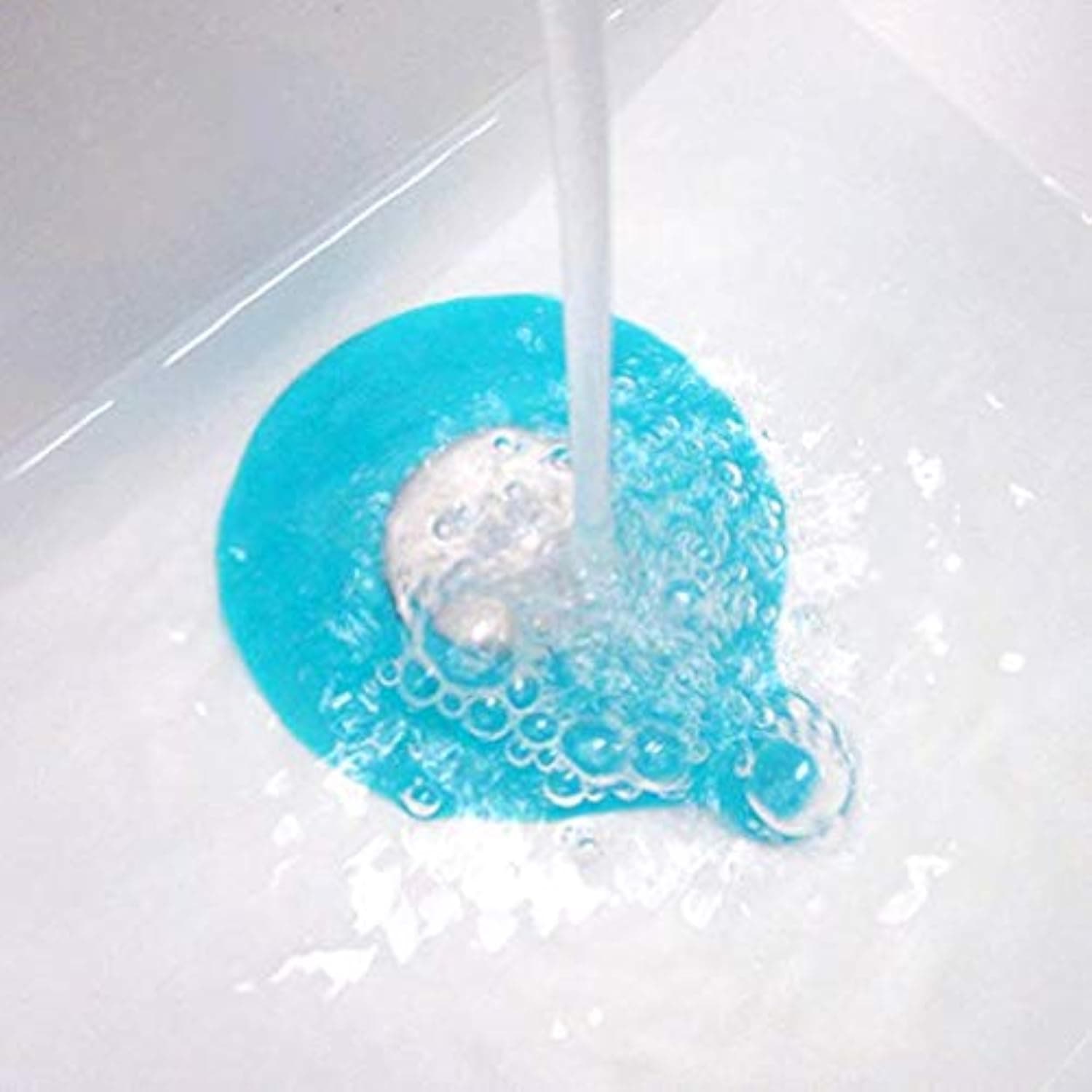 Mydio Bathtub Drain Stopper Silicone Bath Tub Drain Stopper Plug Cover,Water-Drop Design, Blue