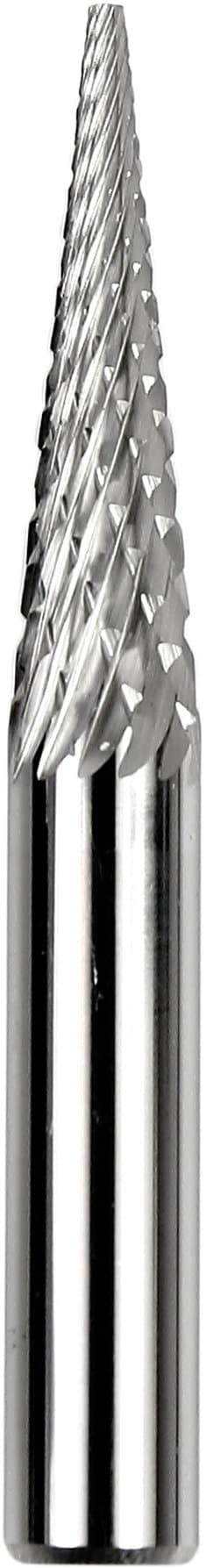 Dedeco 12918 Carbide Bur, Double-Cut, 10 Degree Cone, 1/4" x 1/4" x 1", SM-3