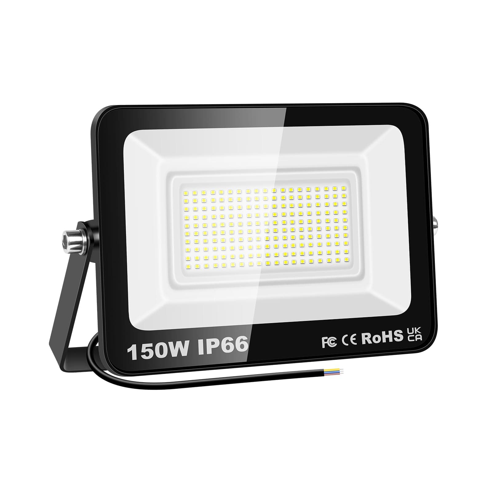 150W LED Flood Lights Outdoor, Super Bright Security Lights, IP66 Waterproof Floodlight, Cold White (6500K) Wall Light, Perfect for Garden, Yard, Garage, Patio,Warehouse, Parking Lot