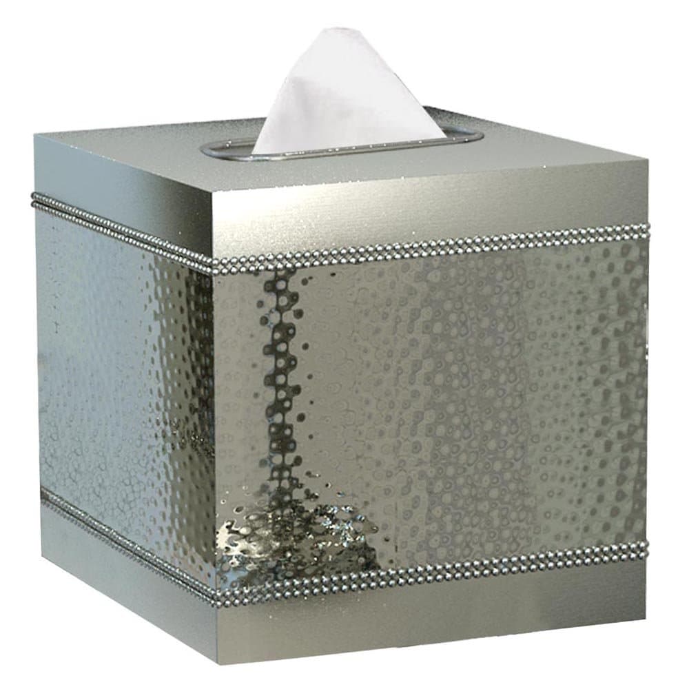 nu steel Hudson Bathroom & Desk Tissue Box Holder in Premium Polished Stainless Steel for Bathrooms & Vanity Spaces