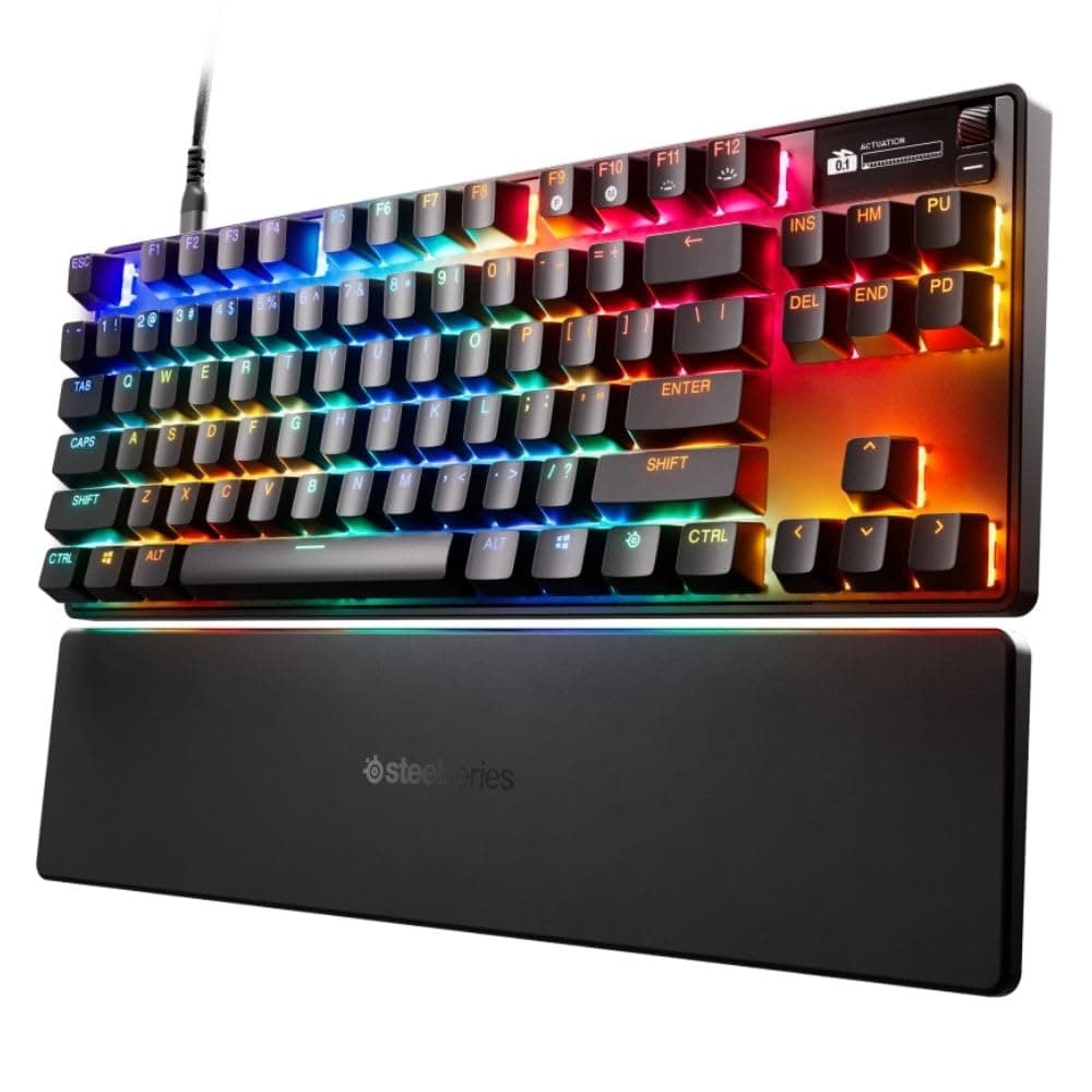 SteelSeries Apex Pro TKL Gen 3 - HyperMagnetic Gaming Keyboard - OmniPoint 3.0 Switches - Adjustable Response - Rapid Trigger - Rapid Tap/SOCD - OLED - PBT Keycaps - USB-C - UK Layout QWERTY