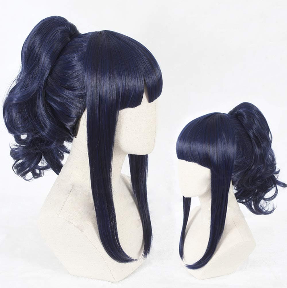 Women's Straight Blue Cosplay Wig Upturned for Anime