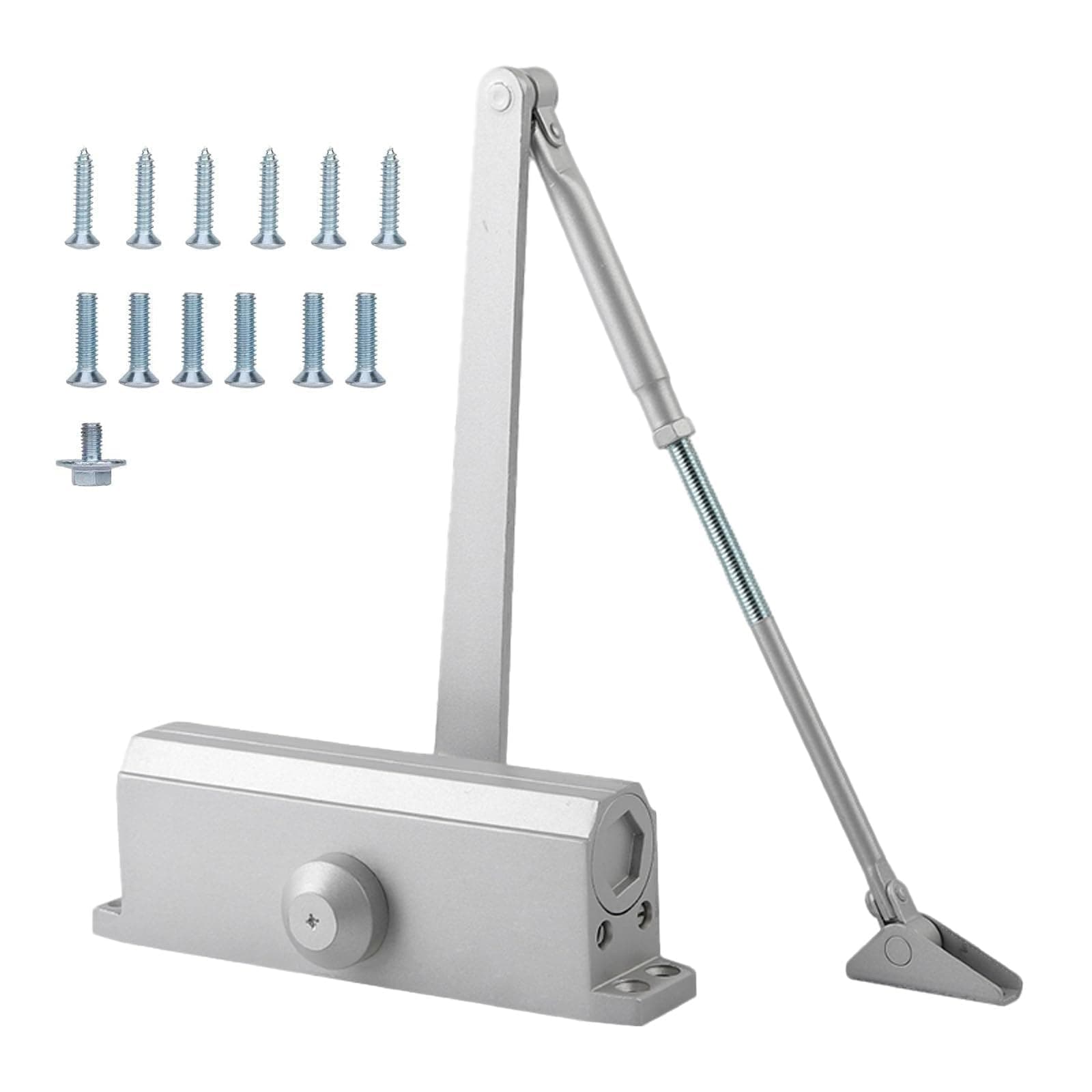 Commercial Door Closer, Ten Year Service Life, Size 3, 10 Minute Installation, UL Listed ADA Commercial Hydraulic Door Closers Certified, Suitable for All Door Types(Silver)