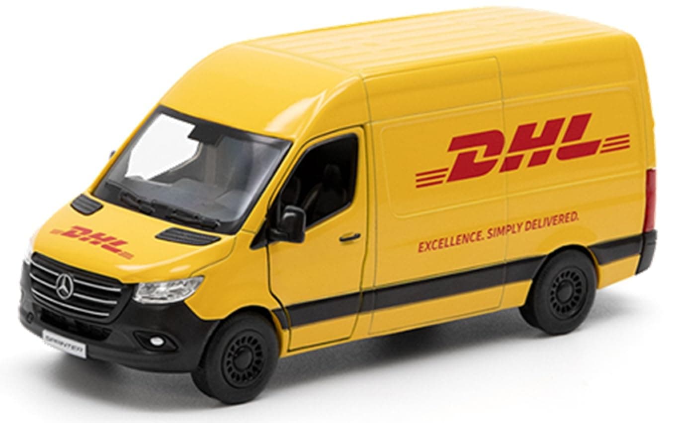 Mercedes-Benz Sprinter UPS Edition Cargo Van 1:48 O Scale 5" Die Cast Metal Model Toy Van, Pull-Back Action (DHL)