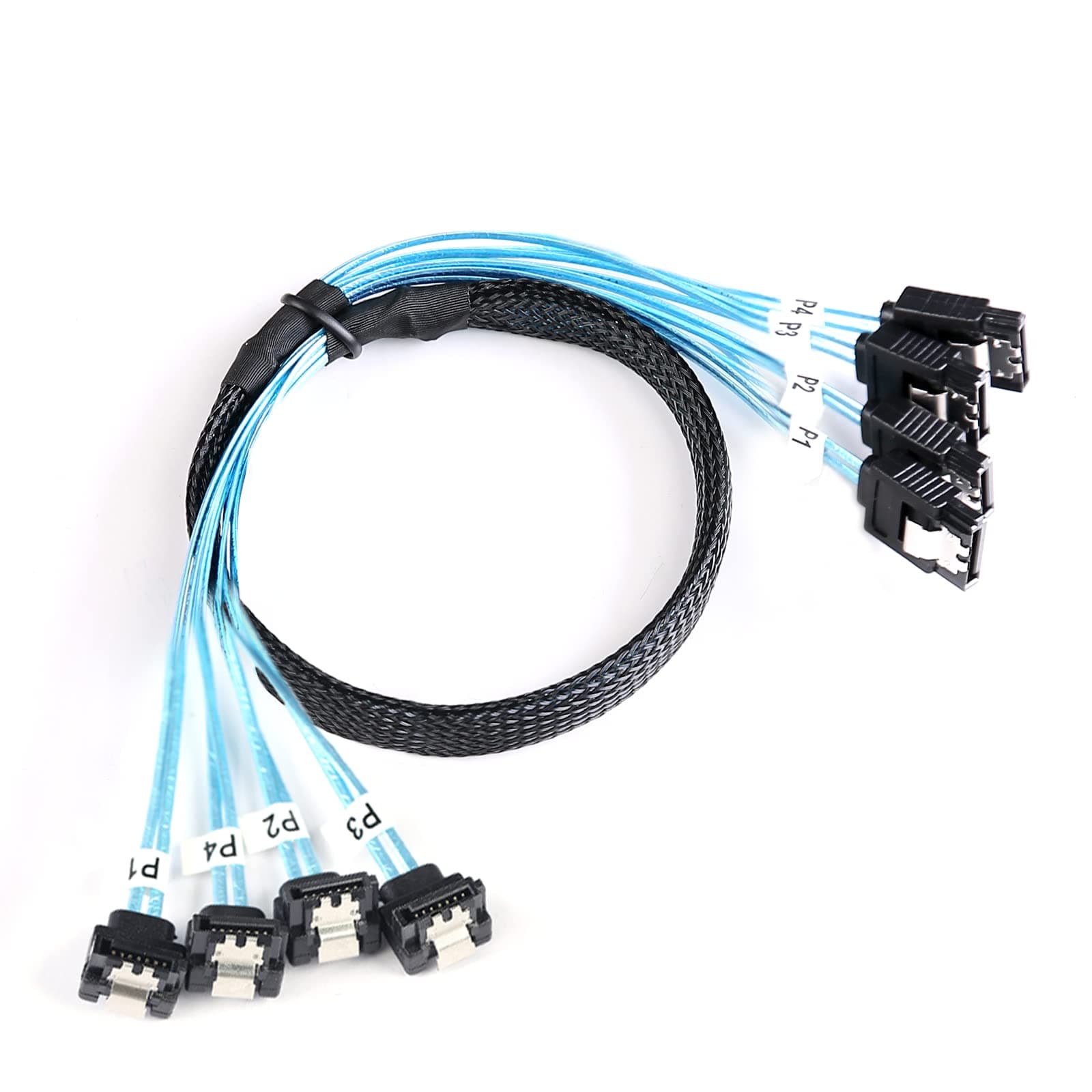 4Pcs/Set SATA to SATA Right Angle Cables 0.5m