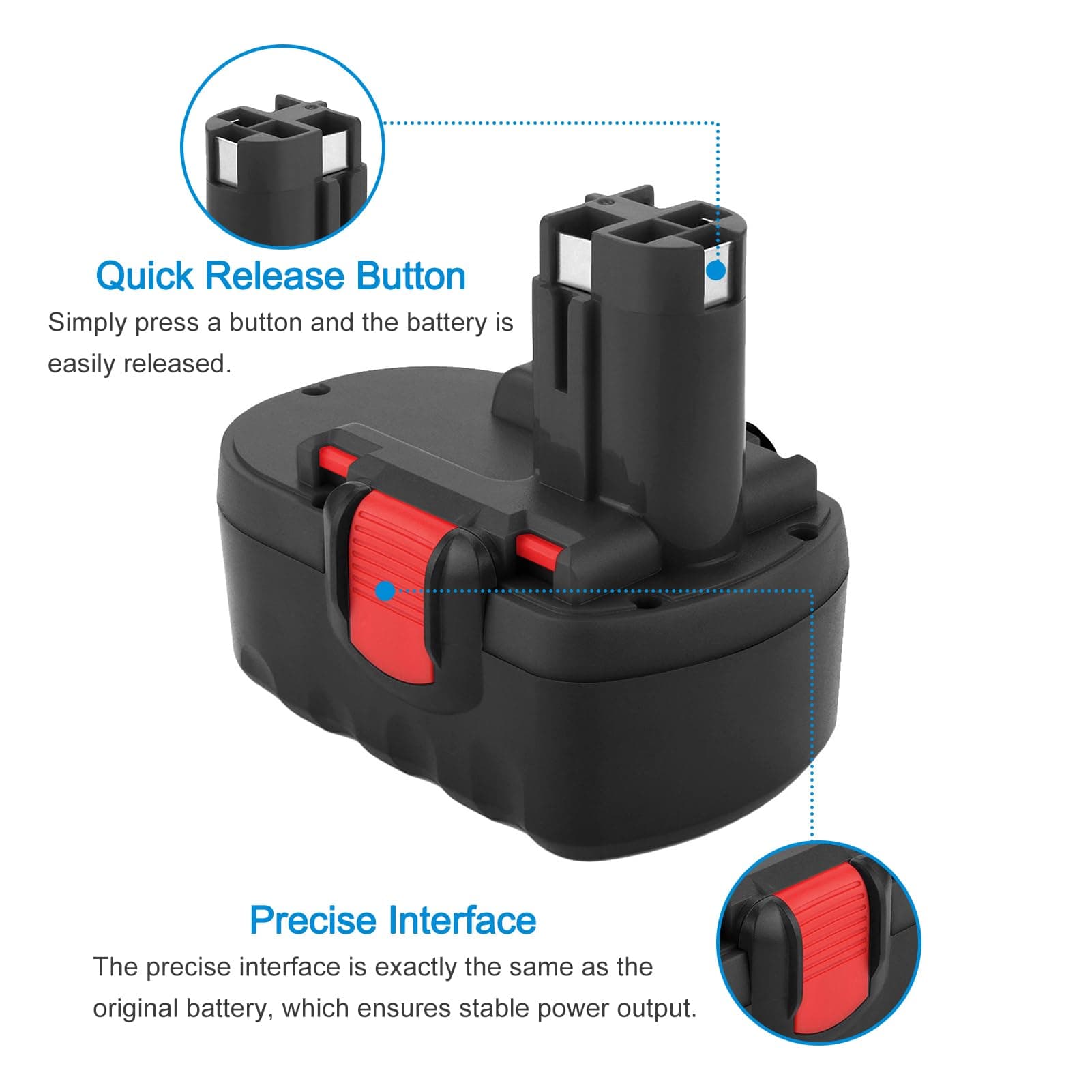 BURGARDEN 18V 4500mAh 2Pack Ni-MH BAT181 Battery for Bosch BAT180 BAT181 BAT025 BAT026 BAT160 BAT189 PSR18 VE-2 GSR VE-2 GSB18 VE-2 13618 22618 23618 1644K 1662B 3860CK