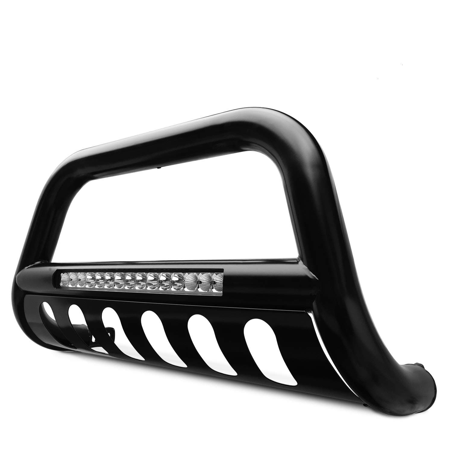 TAC LED Lighting Bull Bar Fit 2007-2021 Toyota Tundra / 2008-2021 Toyota Sequoia Pickup Truck 3" Black Front Brush Bumper Grille Guard Push Guard with LED Off-Road Lights Accessories