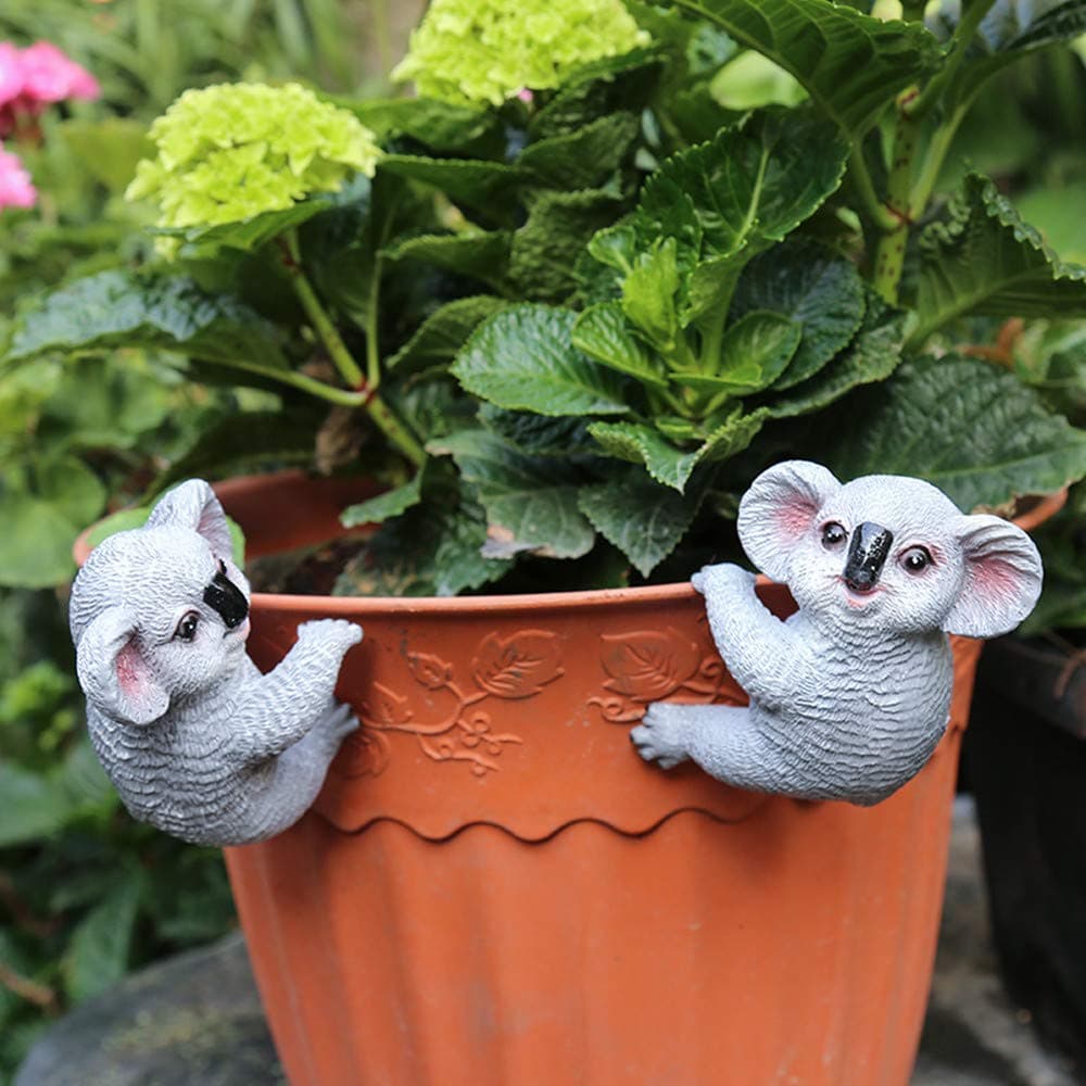 IFEVER Mini Resin Koala Miniature Fairy Garden Accessories, Micro Landscape Bonsai Decor Planter Pot Hanger Decorations