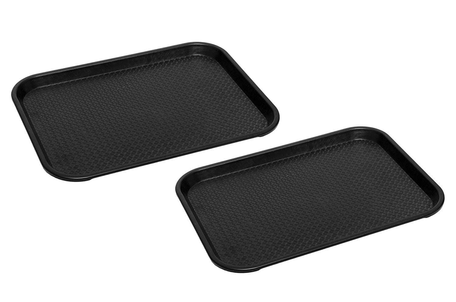 - Durable Multi-Use Plastic Serving Trays 18" Rectangular Plastic Trays for Kitchen (Pack of 2) (Black)