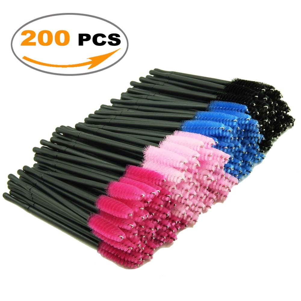 Mascara Brushes, LEOKOR Disposable Mascara Wands Eye Lash Brushes Eyelash Applicators Makeup Brush Kit (200 Pcs)