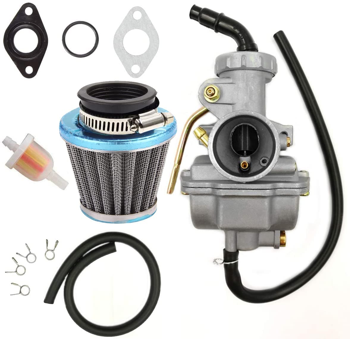 ATV Carburetor PZ20 Carb Set with Air Filter and Fuel Filter for 50cc 70cc 80cc 90cc 110cc 125cc TaoTao Honda Baja Coolster Quad Pit Bike Dirtbike Go Kart Moped Scooter