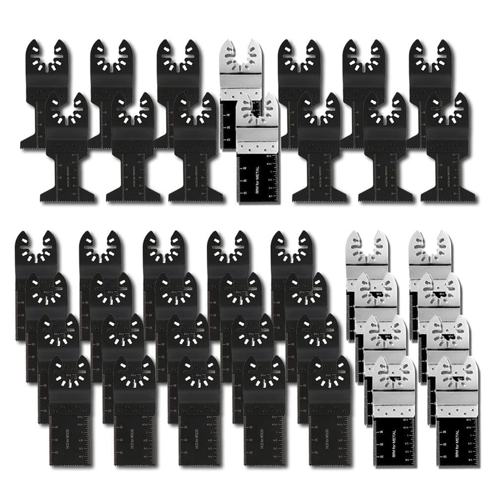 50X Pro Bi-Metal/Wood/Plastic Oscillating Saw Blades Multitool Quick Release Blade for Fein Multimaster Bosch Porter Rockwell Cable Black & Decker Bosch Craftsman Dremel Chicago