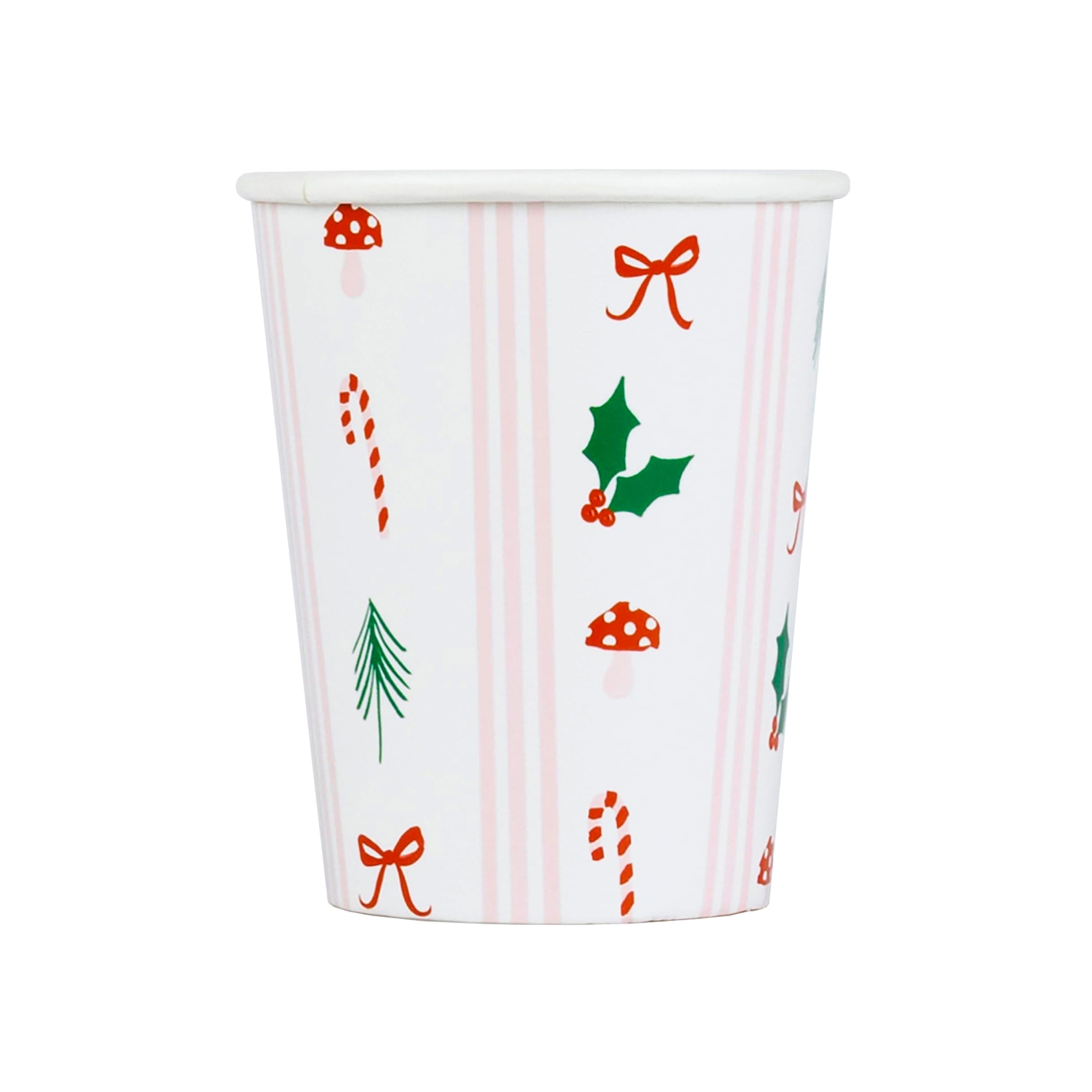 Meri Meri Christmas Party Cups (Pack of 8), Dispoable Paper Christmas Cups, 9oz., Sized for Kids & Adults, Ideal for Hot or Cold Party Drinks