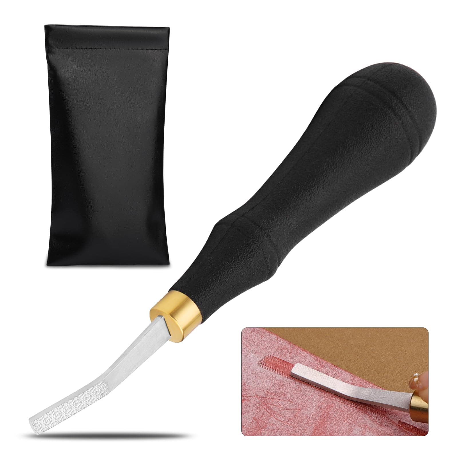 DIUDUS Pro Detail Rougher, Leather Roughing Tool Roughing Leather Craft Surface Tool, Leather Polish File Tool with Ergonomic Handle Leather Working Leathercraft Tools for Edge Polishing(5mm)