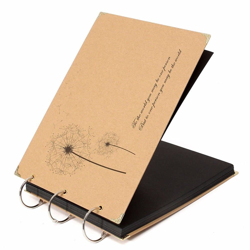 Tommia Scrapbook Album, DIY Photo Albums for Wedding Anniversary, Mother's day, Birthday, Travel Memory, 26.5*19cm 30 Sheet Black Page