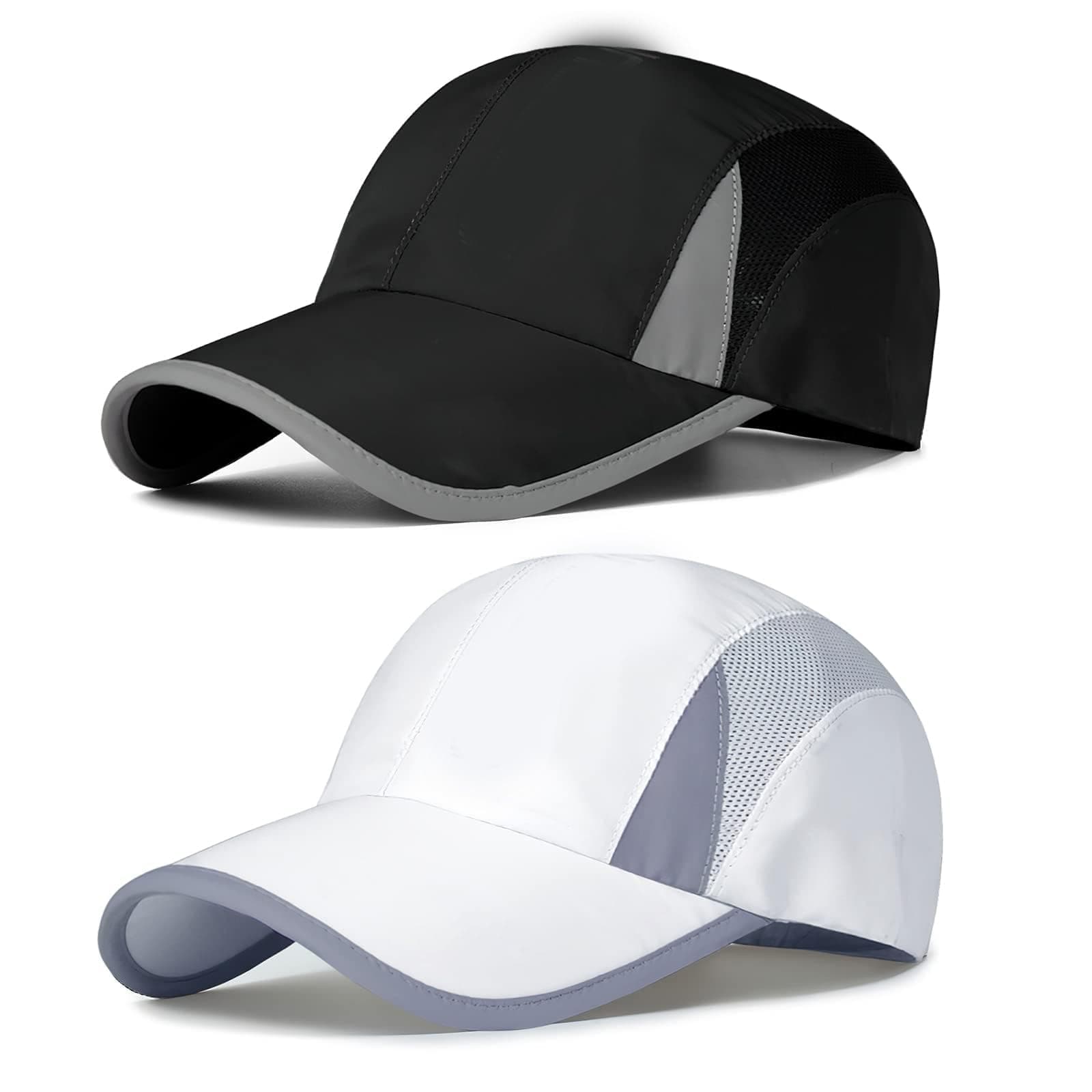 – Azonee Baseball Cap Hat, 2Pcs Unisex Quick Dry Breathable Ultralight Mesh Outdoor Sports Hat Adjustable Travel Summer Hat, Fashion Foldable Washable Sun Protection Hat, for Running Climbing Hiking