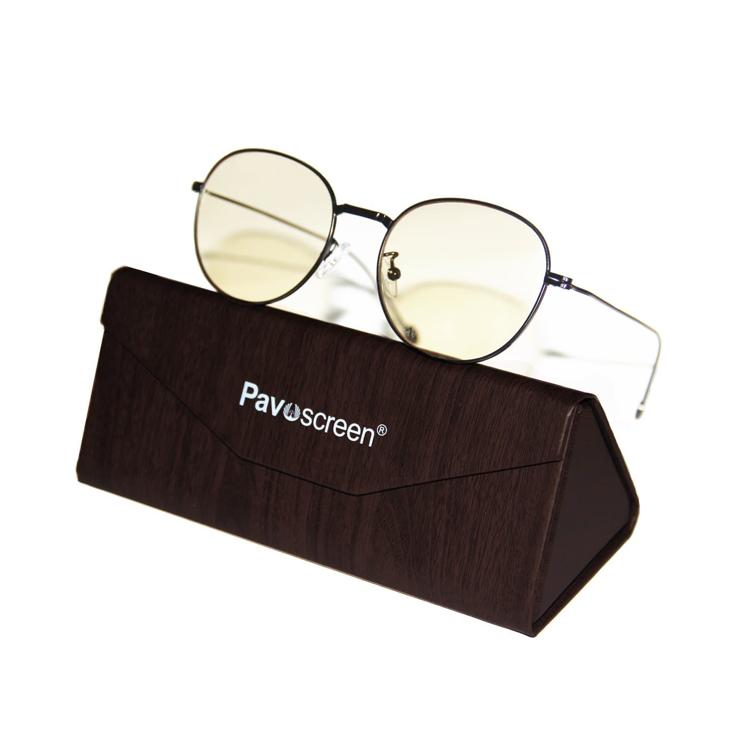 Blue Blocking Reading Glasses, Pavoscreen Anti Blue Light Glasses 100% UV Protection Vintage Round Anti Blue Ray Scratch Resistant Lens Unisex Lightweight Metal Alloy Frame Eyewear Glasses (Black)