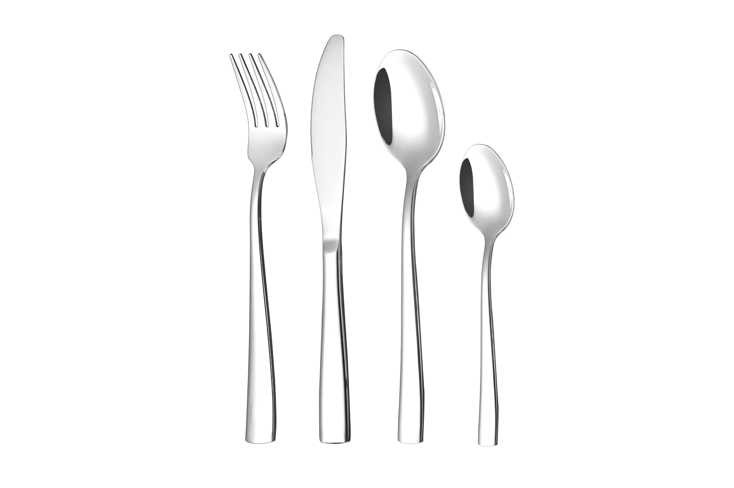 Otto Koning Leipzig. 32-Piece Stainless Steel Cutlery Set, 8 Person Cutlery Polished in Mirror and 3mm thickness. A cutlery set with modern design.