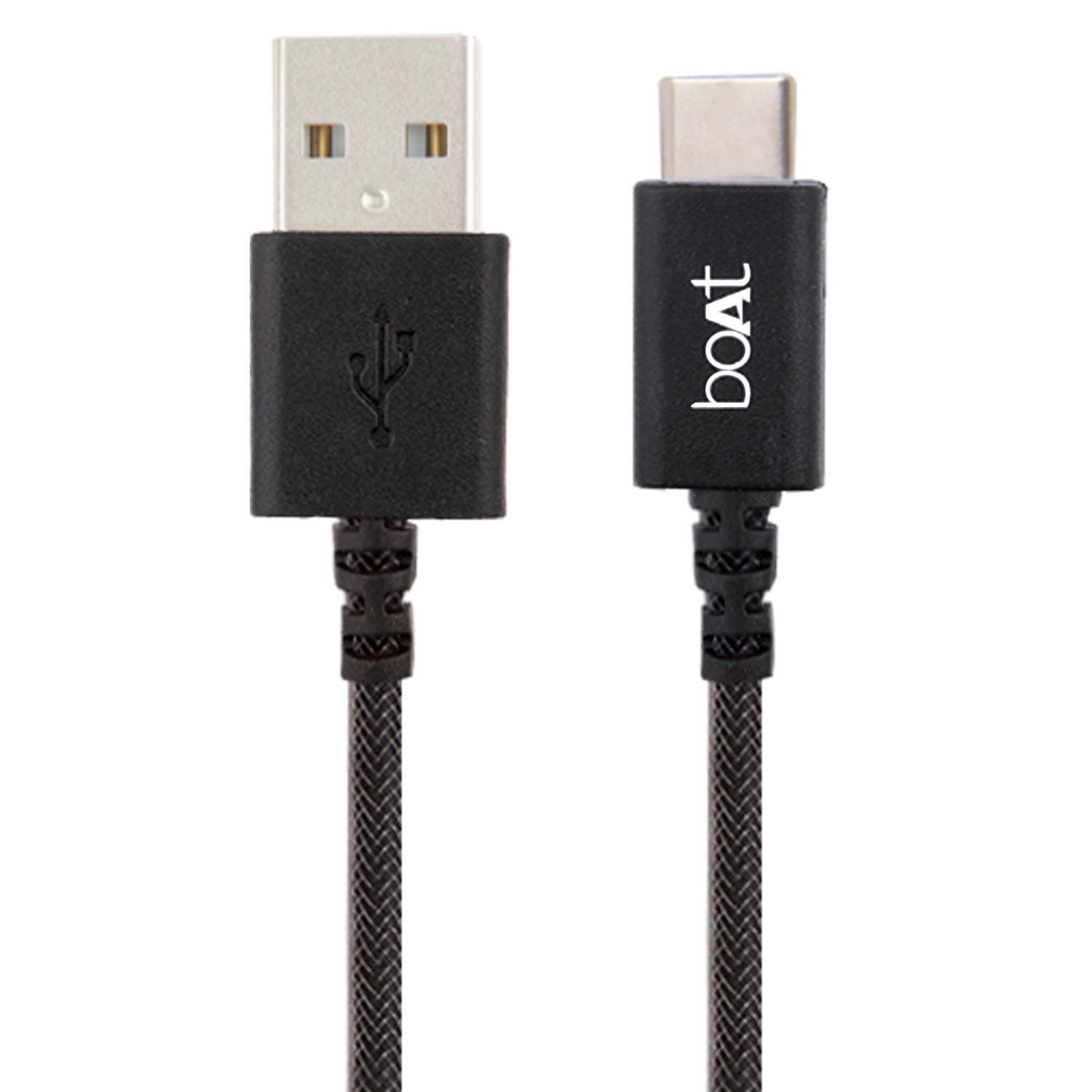 boAt Type-C A400 | Type-C to USB A 2 Mtrs USB Cable| 3A Fast Charging & 480mbps Data Transmission | Compatible for all Smartphones & Tablets (Black), 2M