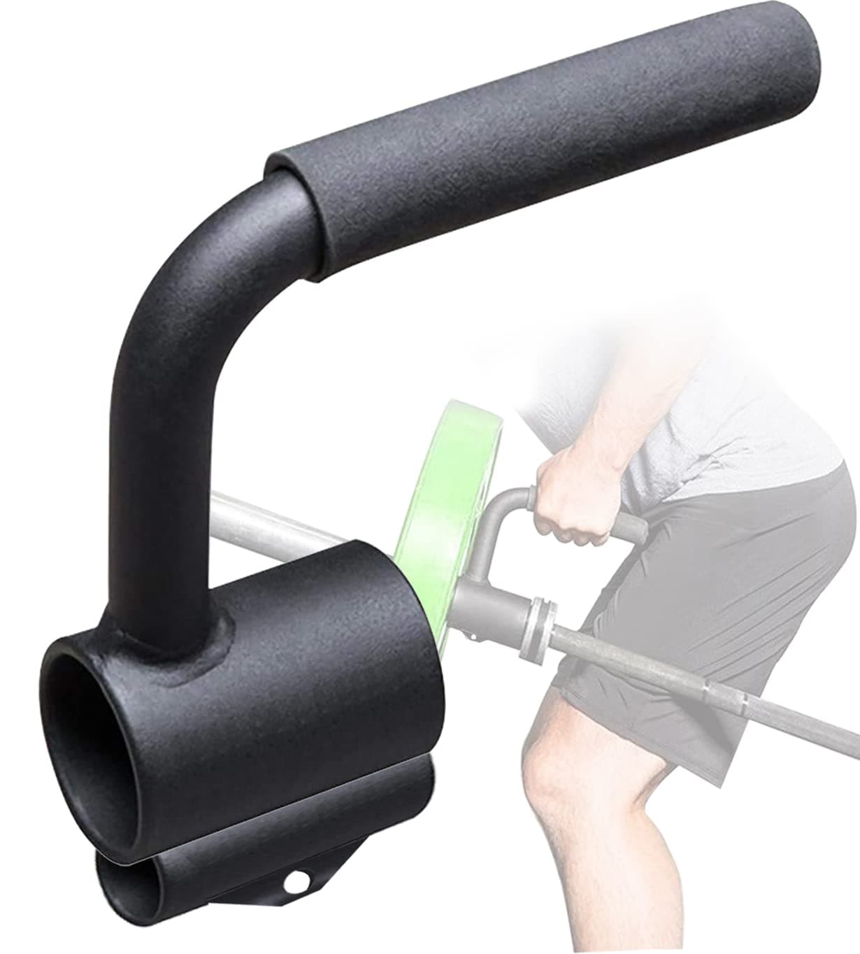 Senshi Japan Single Handle Landmine Attachment For Olympic (2") and Standard (1") Barbells T Bar Rows, Angled Bar Ideal For Single Arm Rows, Press, Lunges, etc.