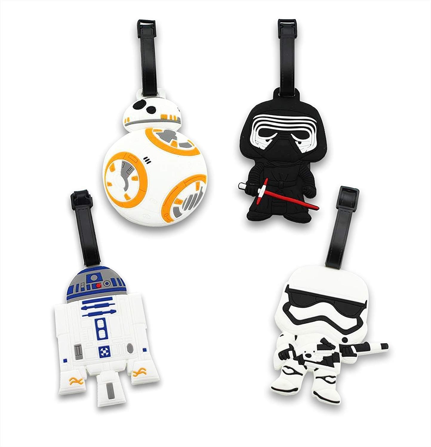 4 Pack Cute Silicone Luggage Tags, Bag Tag Travel ID Labels Tag for Baggage Suitcases Bags