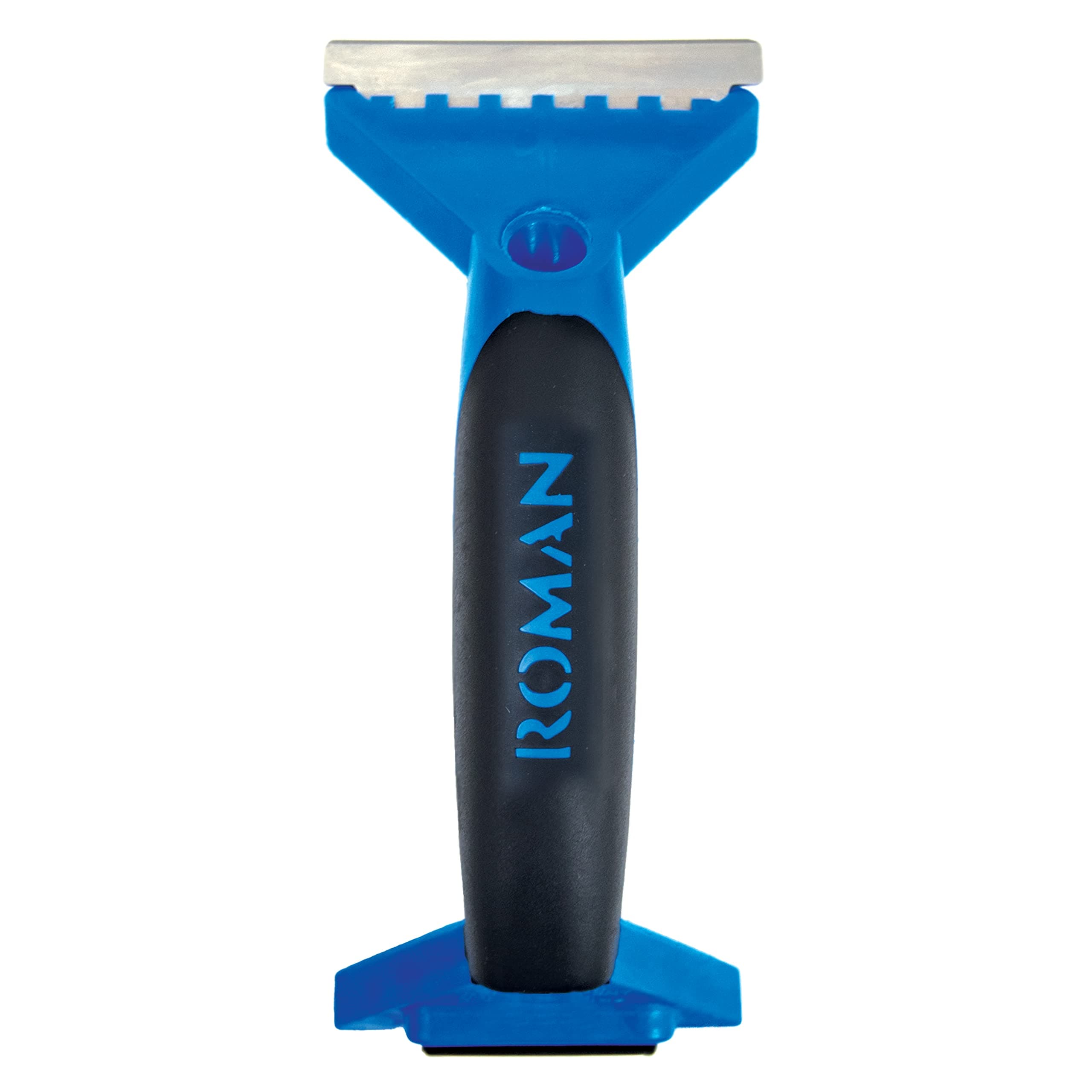 Roman Wallpaper Removal Scraper with Roller, 3.25-inch Steel Shaver Blade, Strips Wallpaper, Blue