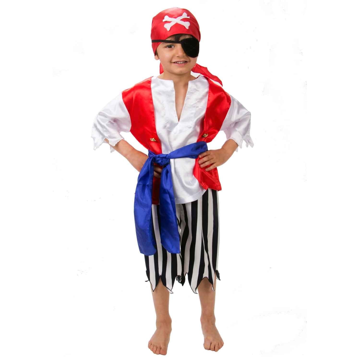 Slimy Toad Fantastic Boy PIRATE Costume (5 piece set) Luxury Handmade Kids Pirate Fancy Dress Costume - Red (3 years)
