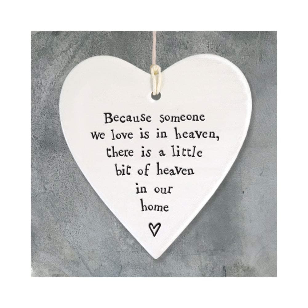 Porcelain Heart Ornament - Because Someone We Love - Memorial Day