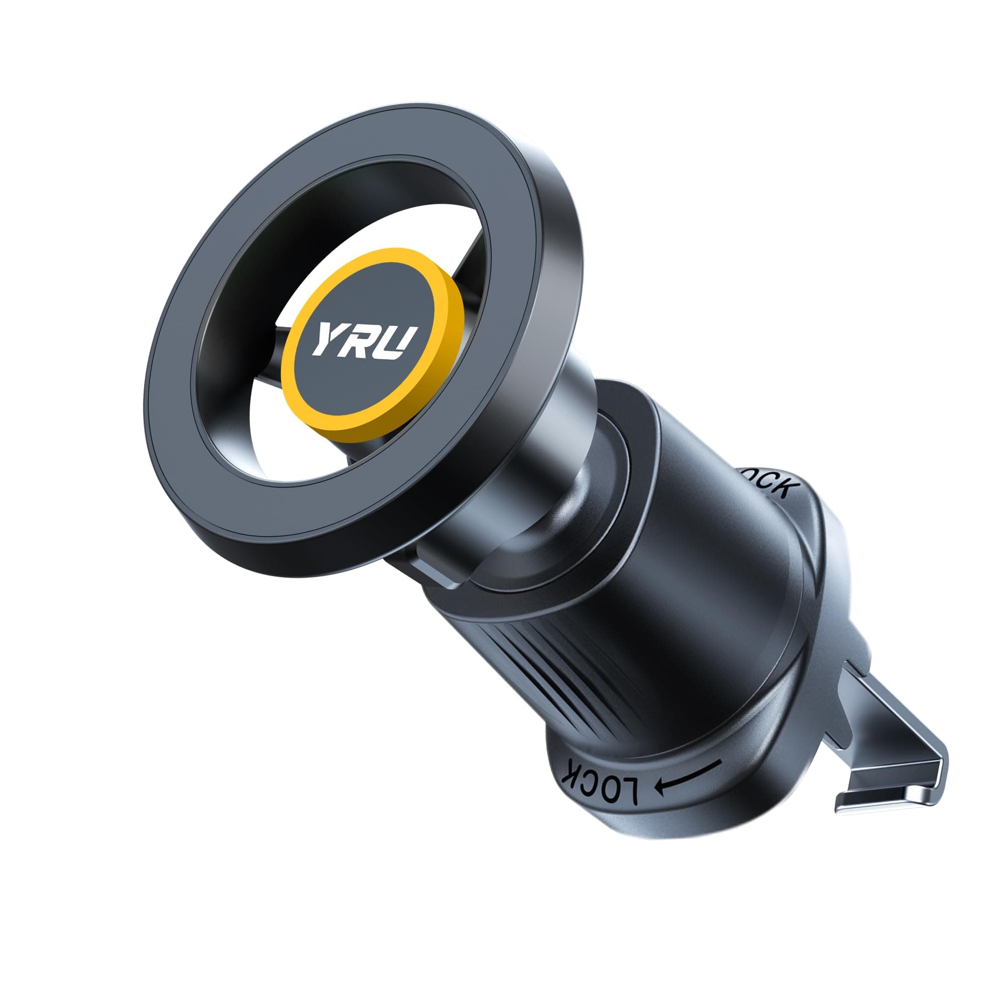 YRUYRU Magnetic Phone Holder for Car, Strongest Magnet Universal Cellphone Mount for MagSafe Car Mount, 360 Adjustable Air Vent Cradle for iPhone 15 14 13 12 Pro Max Plus Mini Android, Dark Yellow
