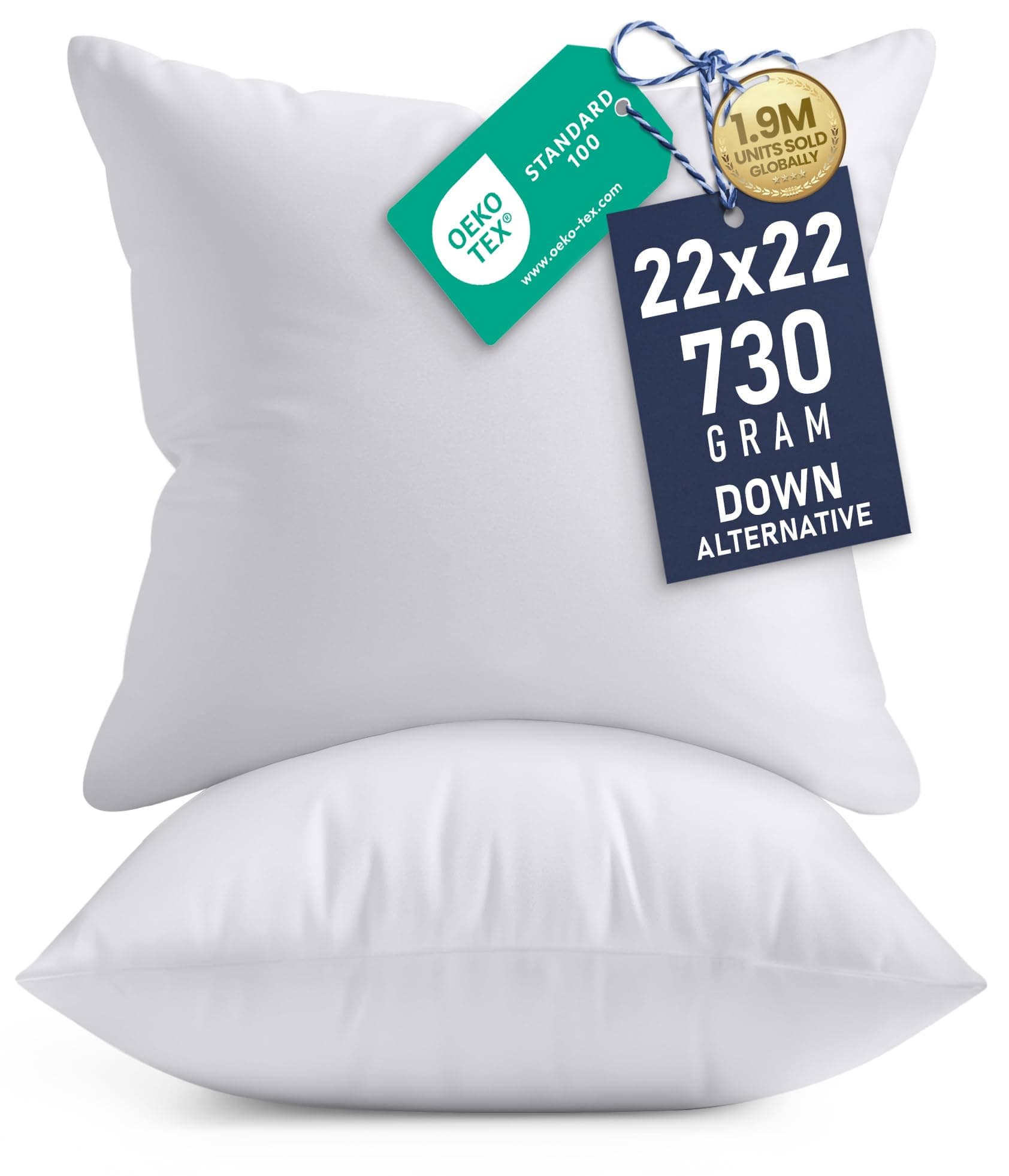 Utopia Bedding Throw Pillows Insert - Bed and Couch Pillows - Indoor Decorative Pillows 22" x 22" (55 x 55 cm) White UB1267