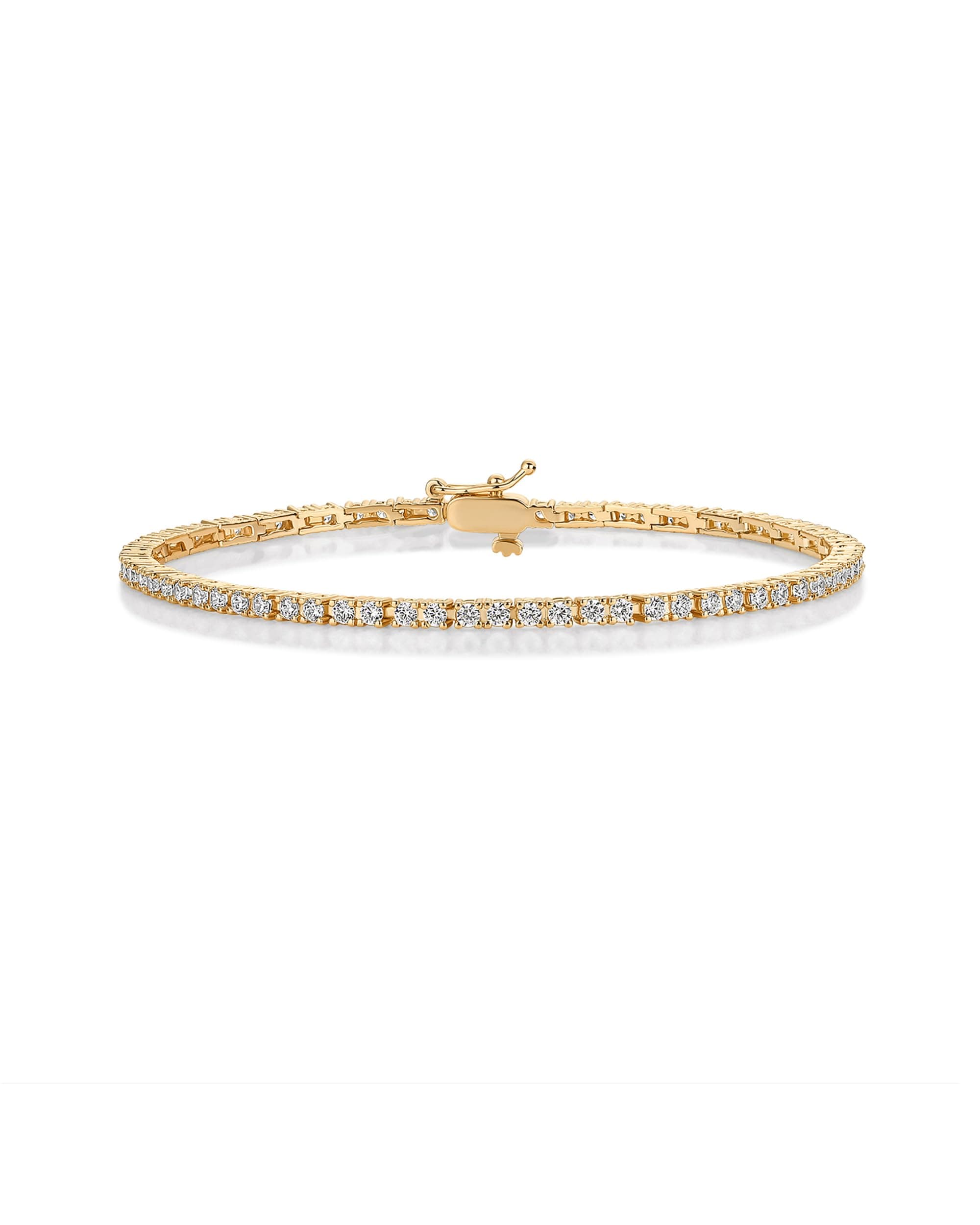 PAVOI 14K Gold Plated Cubic Zirconia Classic Tennis Bracelet | Gold Bracelets for Women | 2mm CZ, Size 6.5-7.5 Inch