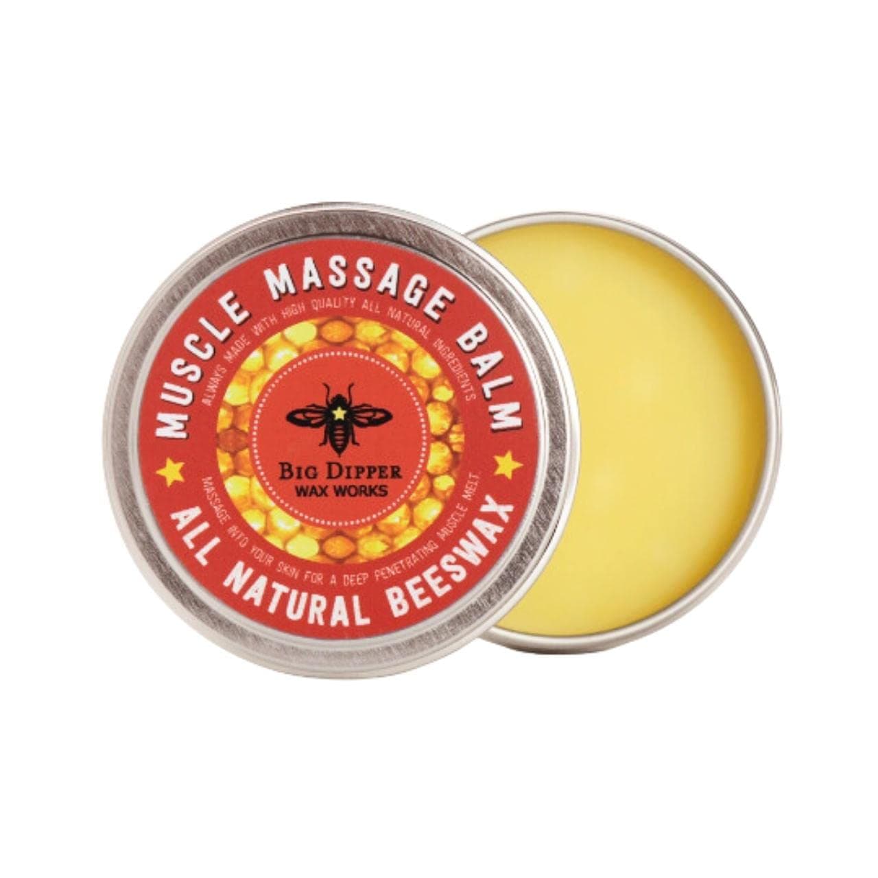 Big Dipper Wax Works Muscle Rub, Beewax Muscle Massage Balm, 2oz