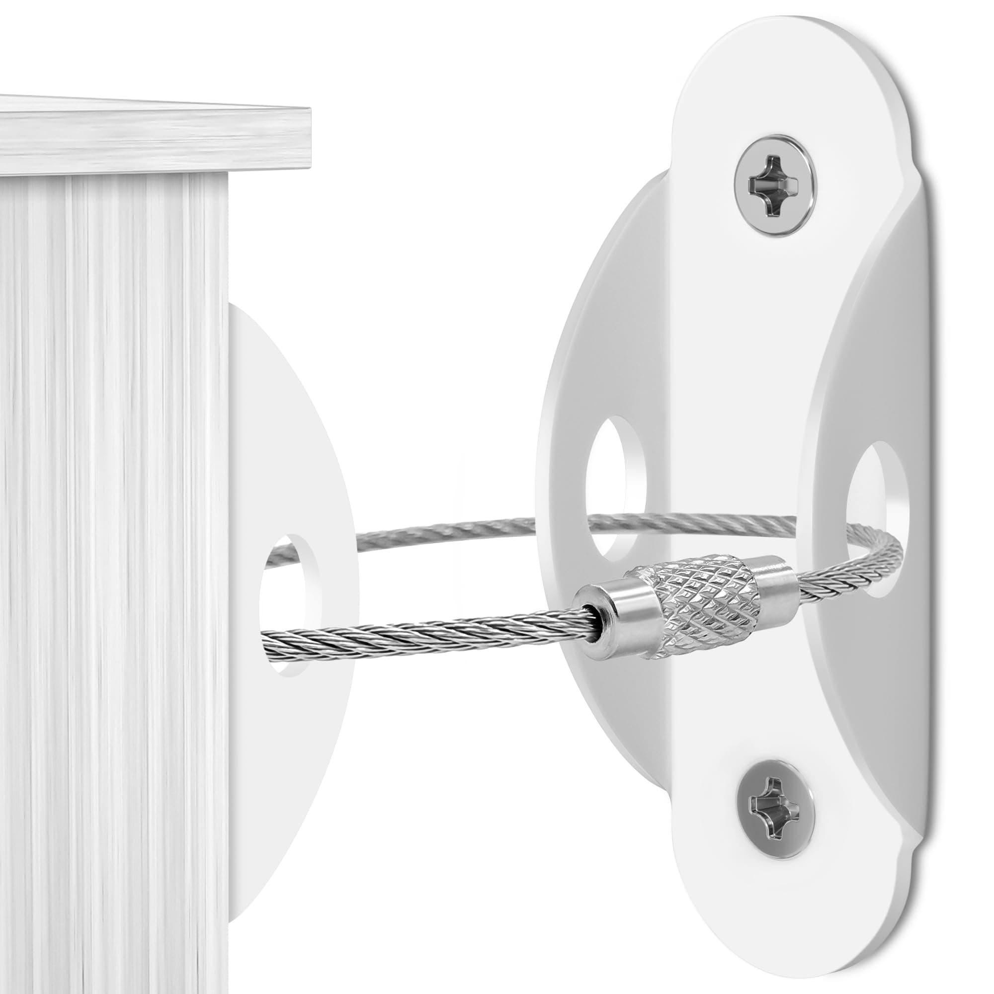 Furniture Straps (10 Pack) Baby Proofing Furniture Wall Anchor, Anti Tip Wall Anchor Secure Cabinet, Wardrobe to Wall Protect Toddler and Pet from Falling Furniture, Adjustable Child Safety Straps