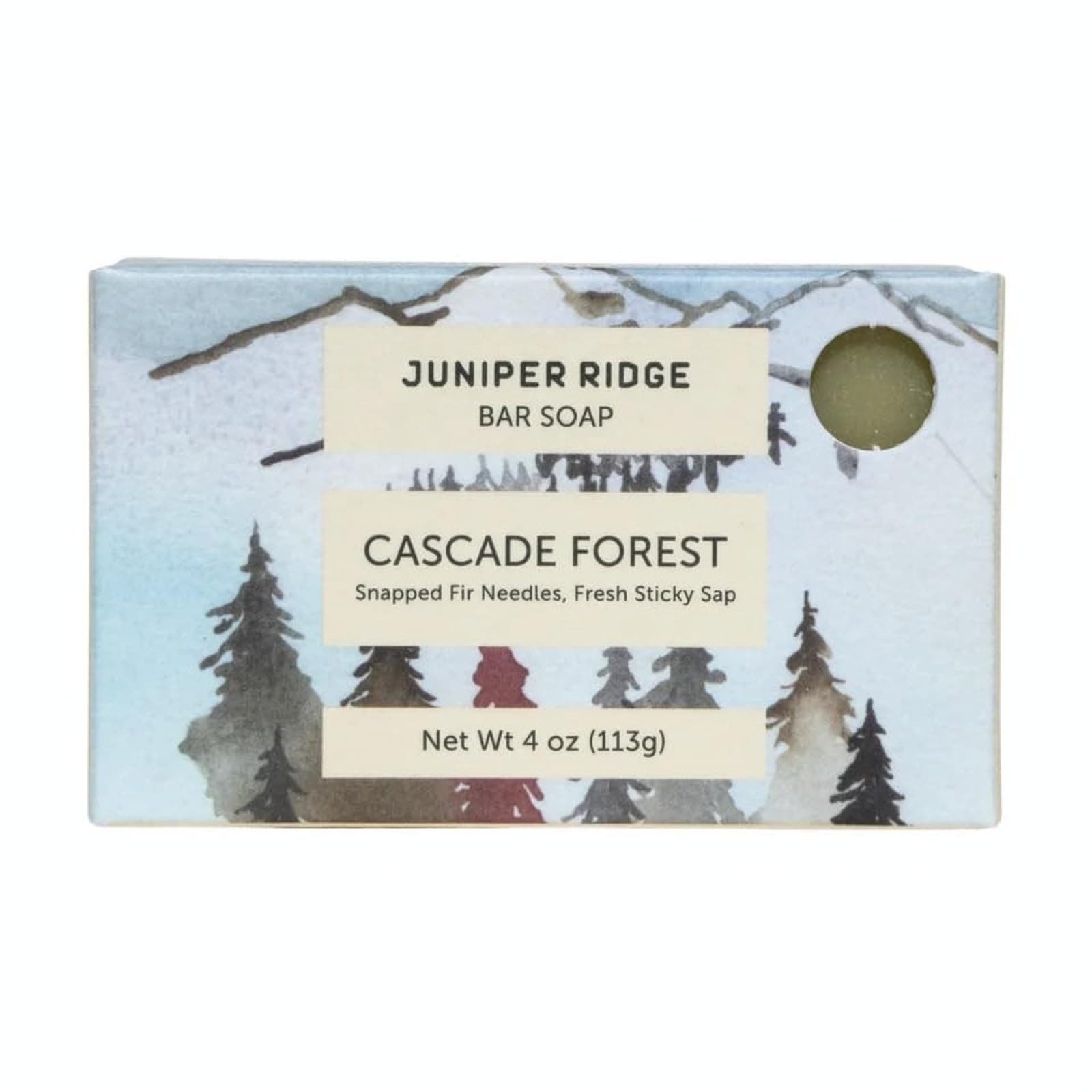 JUNIPER RIDGE Cascade Forest Bar Soap - Cold Processed Mild Castile Soap - Plant Based Ingredients & Steam Distilled Essential Oils - Paraben, Phthalate, Dye, Cruelty, & Preservative Free - 4oz Bar