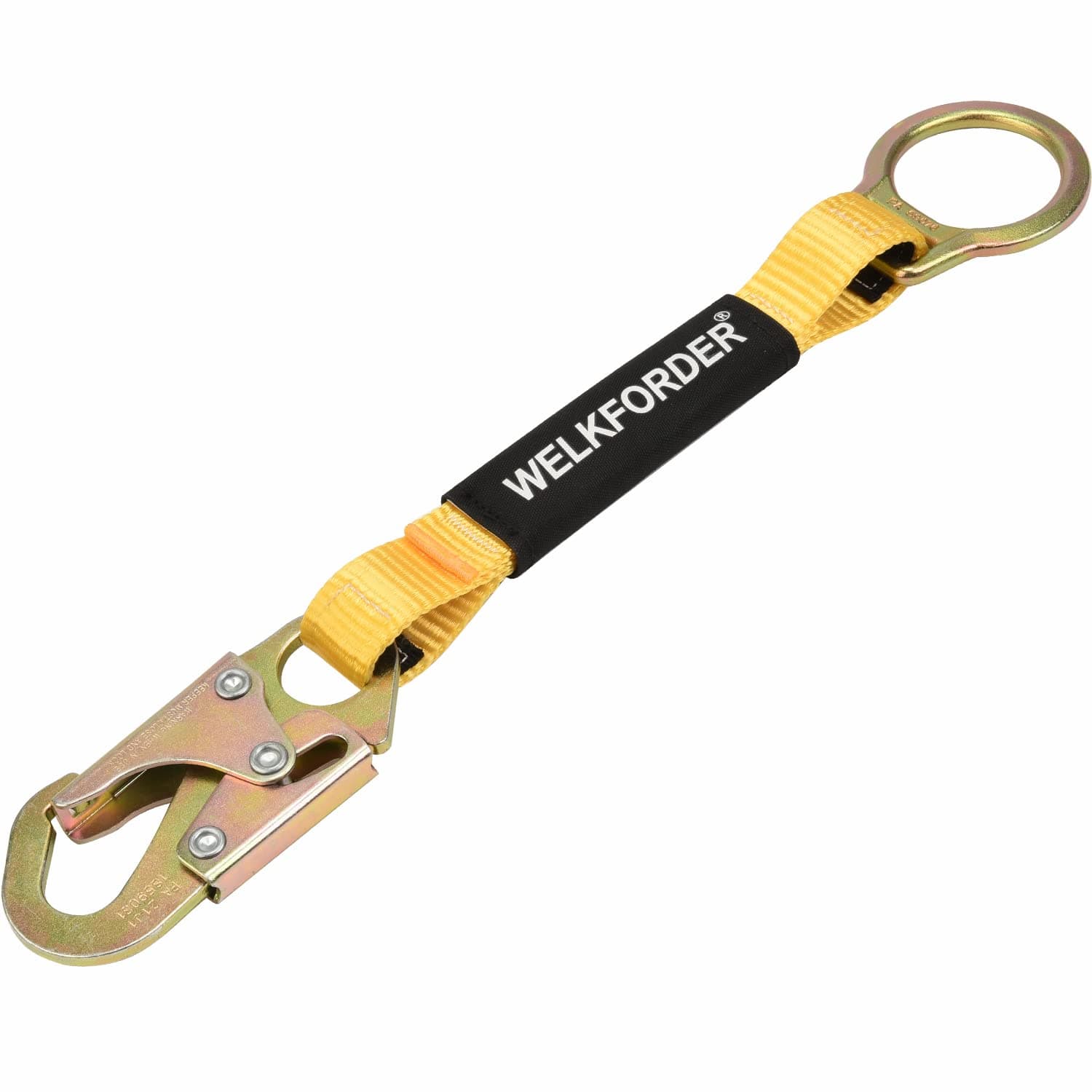 18-Inch D-Ring Extender Fall Protection with Snap Hook Connector and "O" Ring ANSI Compliant