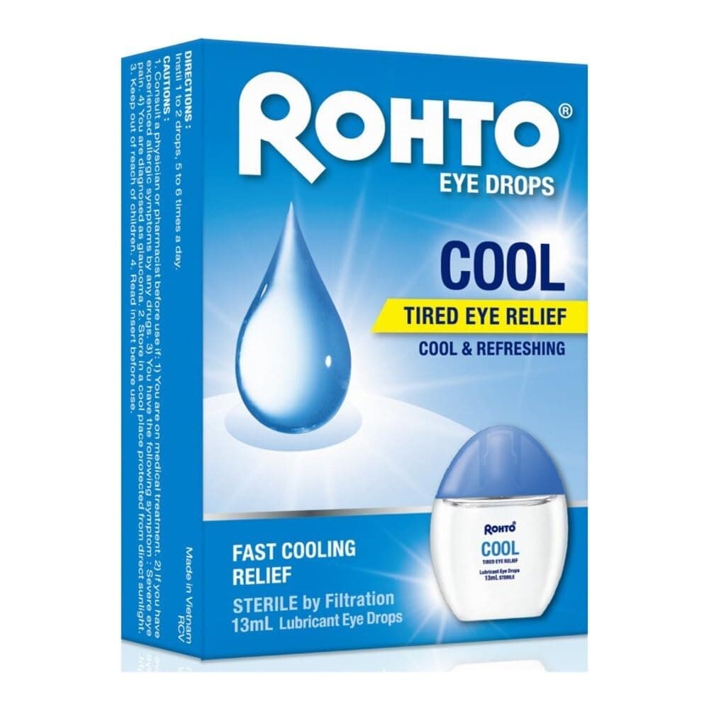 Rohto Cool Eye Drops, Instant Cooling Relief, 13 ml (Pack of 1)