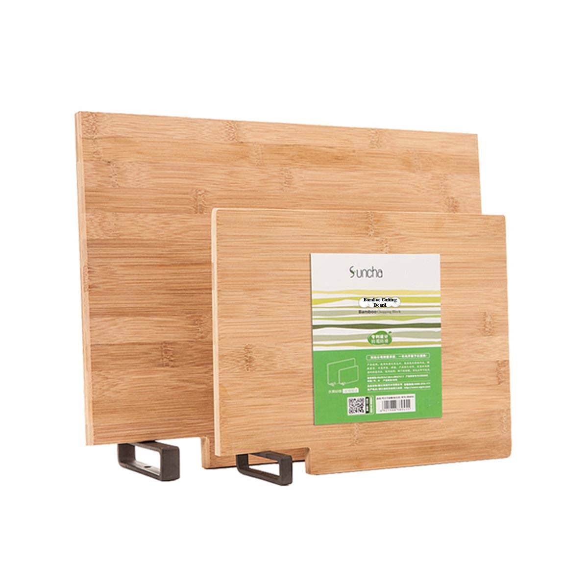 Bamboo Cutting Board Creative Chopping Board 2 Piece Set with Built in Stand Holder Stand-up Chopping Board Set for Kitchen Use