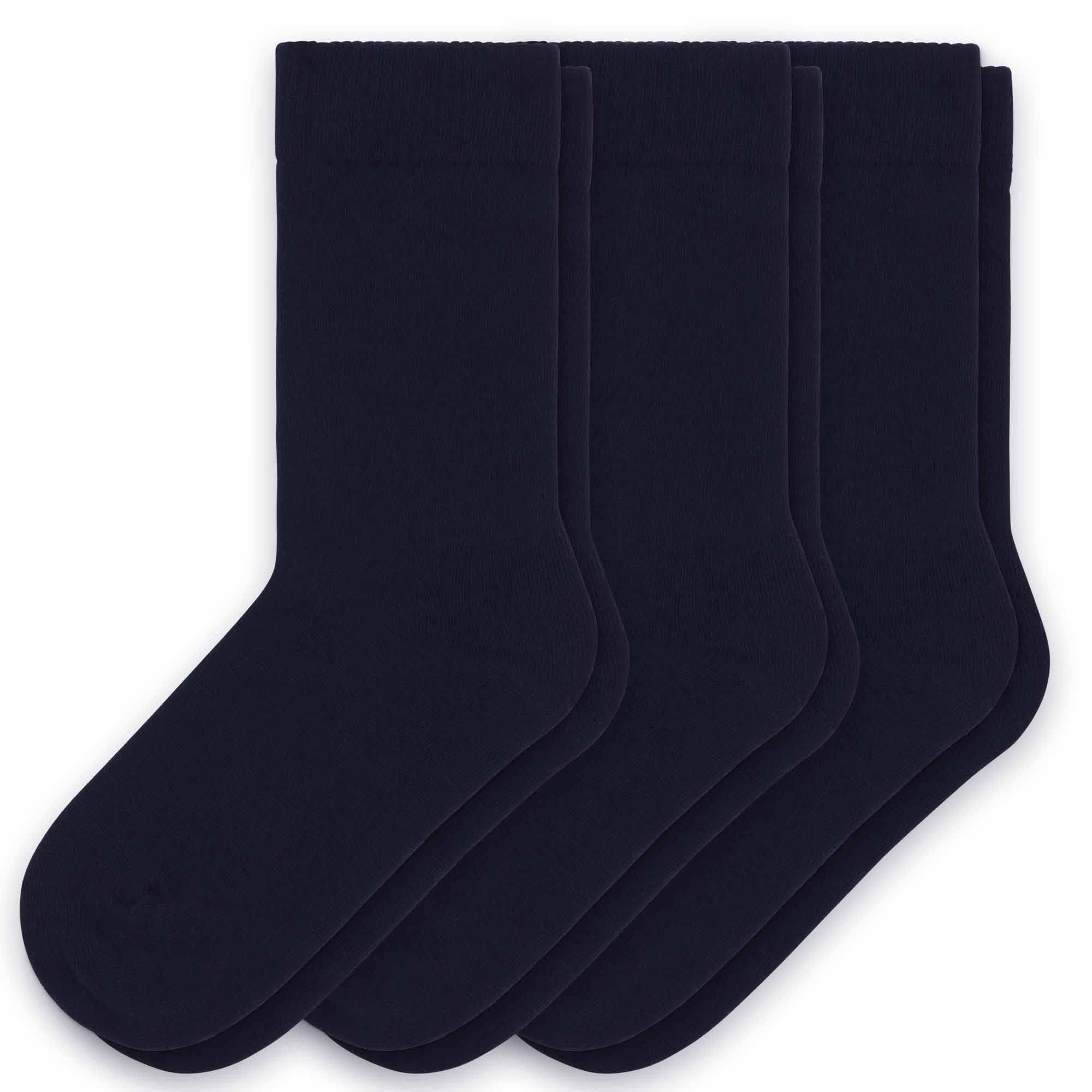 Sugar Free Sox Health & Comfort Womens Diabetic Crew Socks 3 Pack (9-11, Navy)