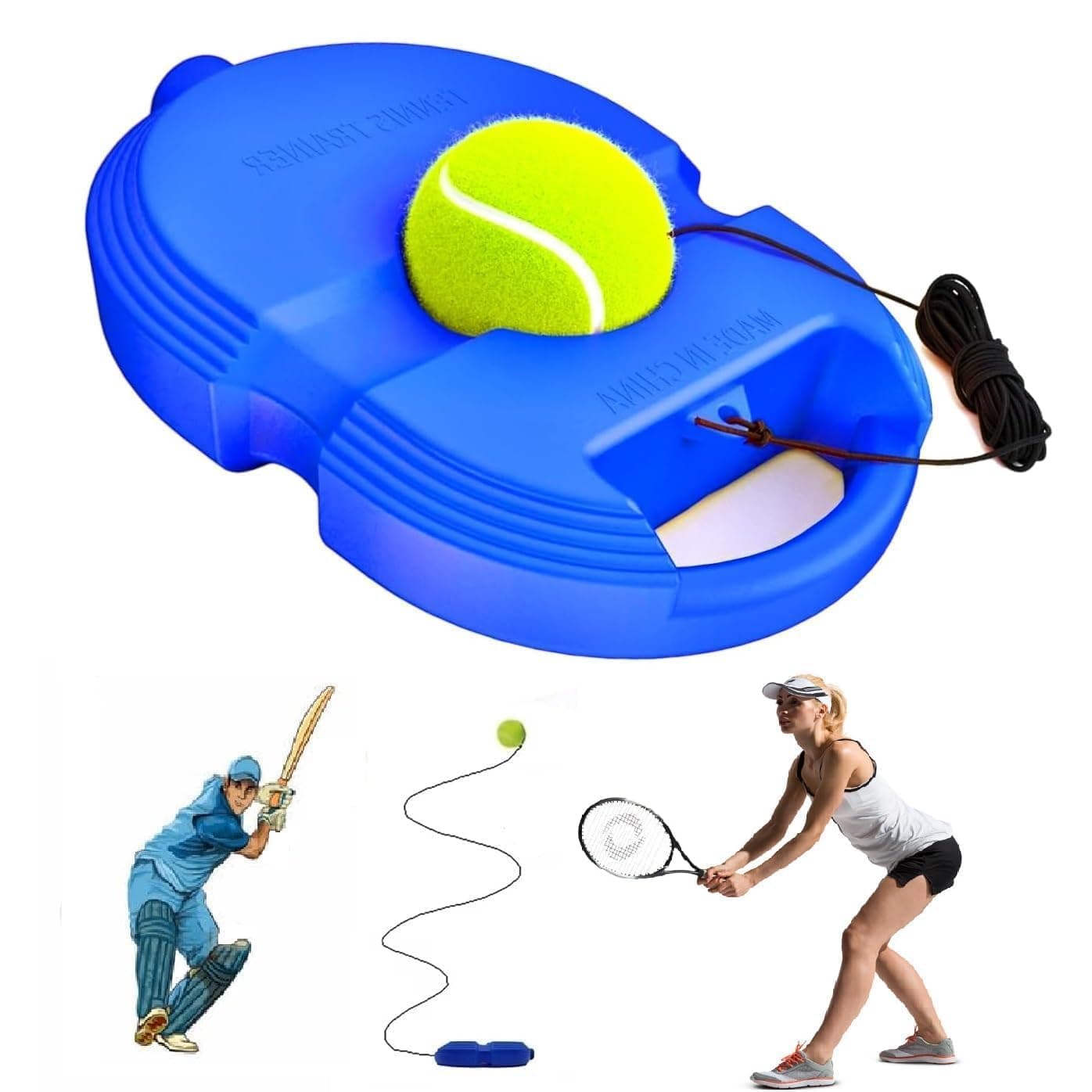 BELOXY Tennis Trainer Rebound Ball,Solo Tennis Training Equipment for Self-Pracitce,Portable Tool,Tennis Rebounder Kit,Including Toys (No Racket Included) (Multi)