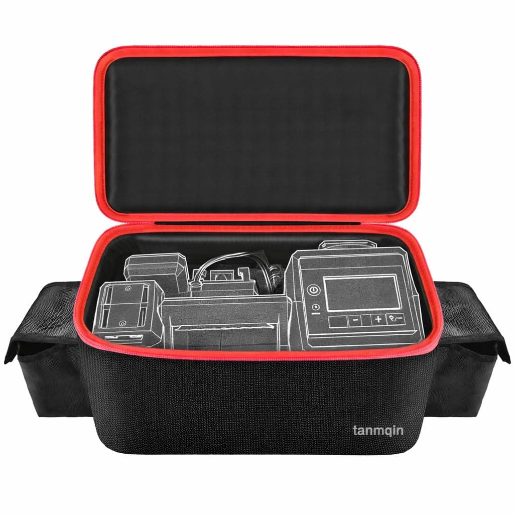 Air Compressor Bag Compatible with Milwaukee M18 Inflator 2848-20/2771-20, Air Pump Carrying Box for Milwaukee Tools,Storage Holder for 18V 3.0/4.0/5.0/6.0/6.5/7.0/8.0Ah Battery (Case Only)-Black