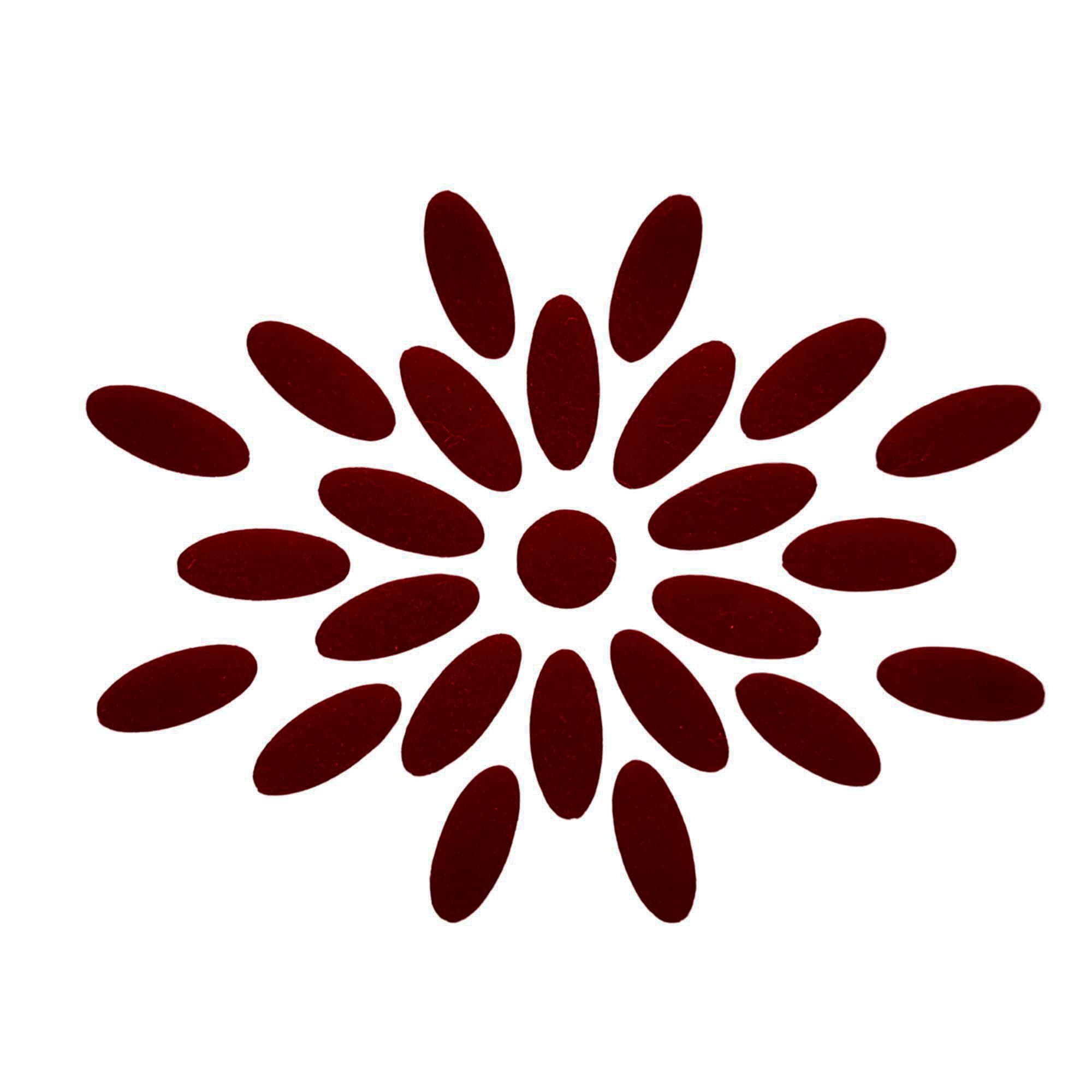 Comet Busters Handcrafted Maroon Oval Velvet Bindis (BIN1864) (9 mm)