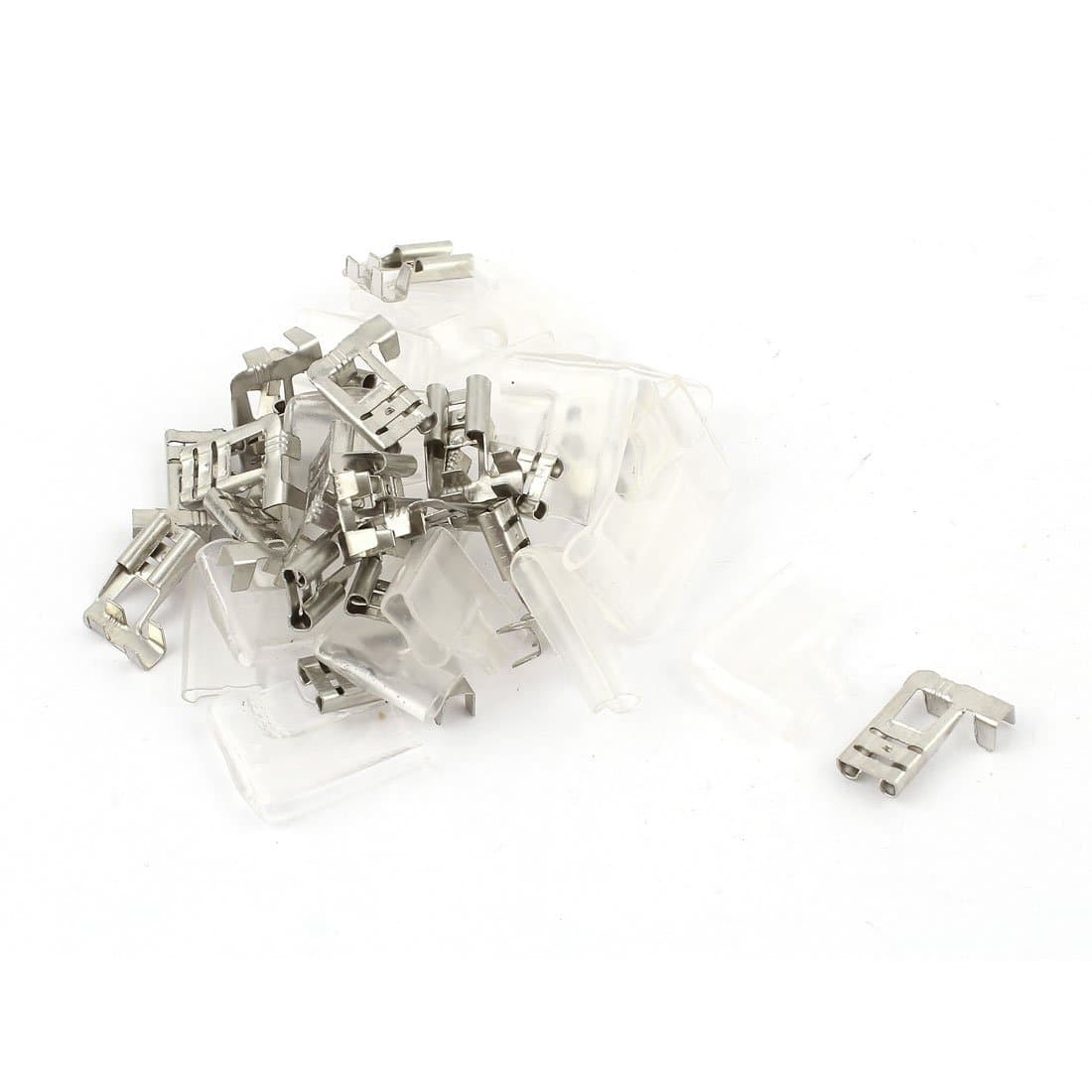 Sourcingmap 20pcs Flag 6.3mm Crimp Wire Terminal Female Spade Connector + Case