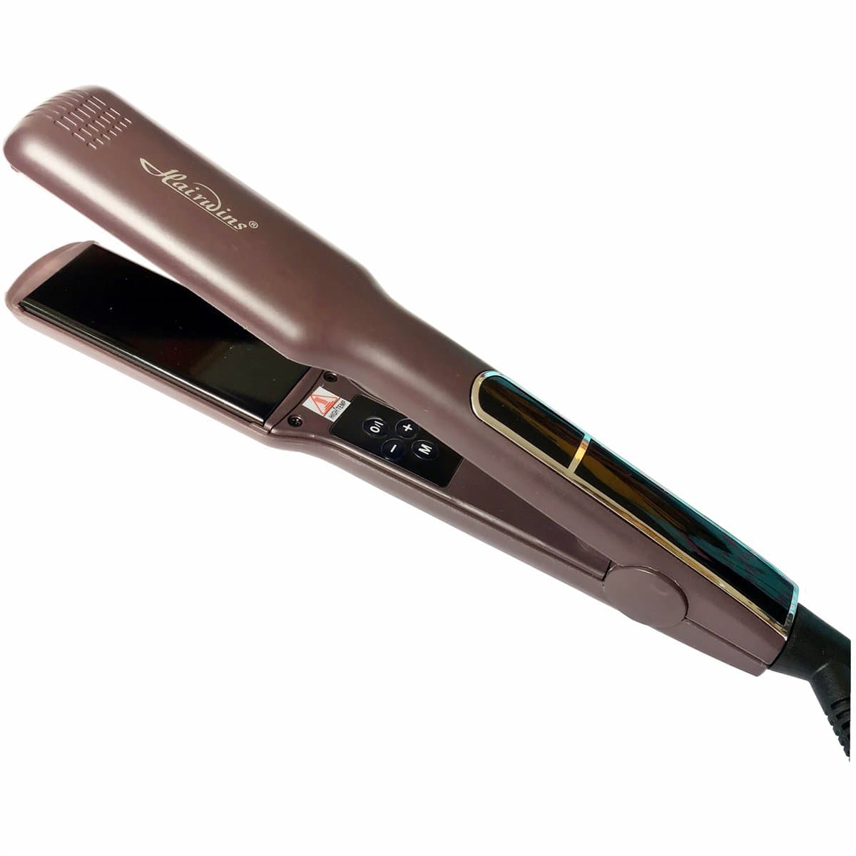 Ceramic Tourmaline Ionic Flat Iron with LCD Display and Wide Plates,1.5-Inch,Coffee