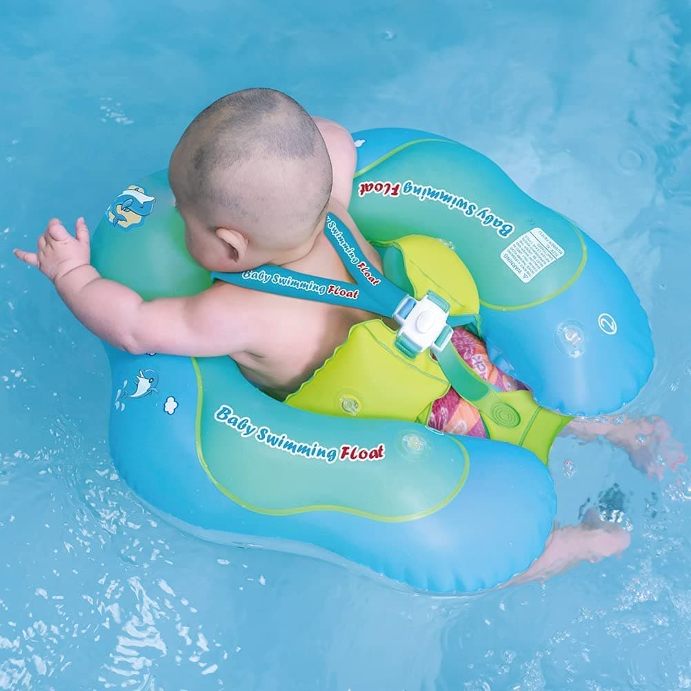 Free Swimming Baby Inflatable Baby Swim Float Children Waist Ring Inflatable Pool Floats Toys Swimming Pool Accessories for The Age of 3-72 Months(Blue, XL)