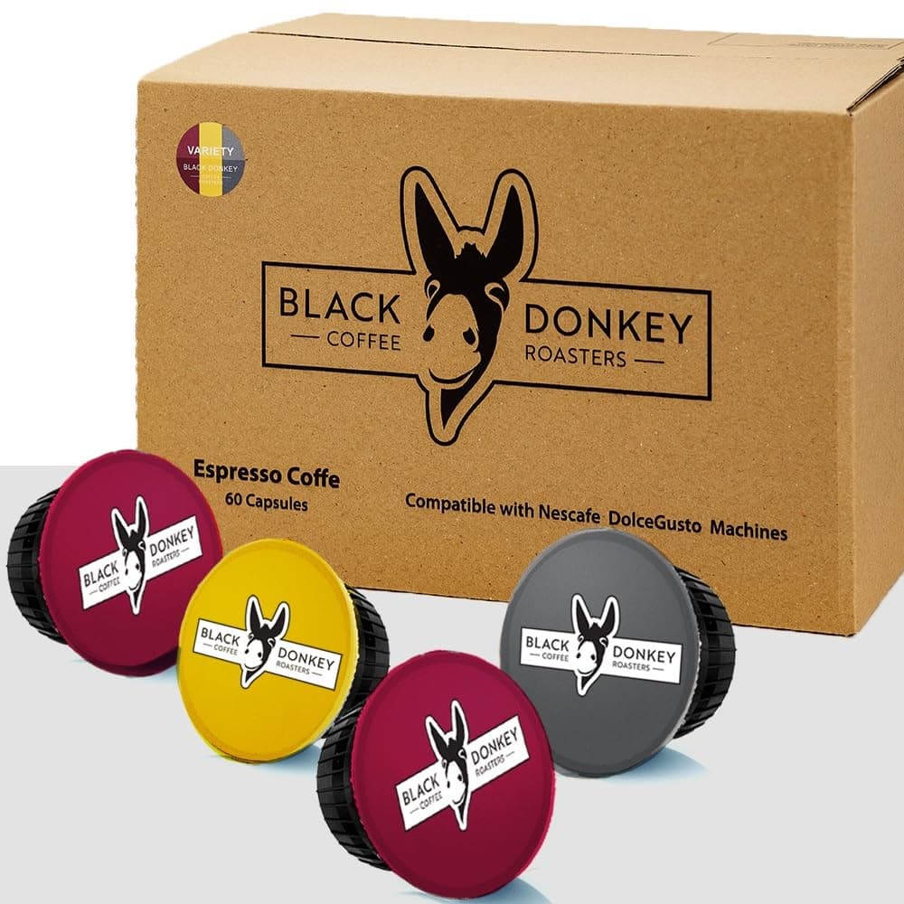 Black Donkey - 60 Pods Compatible with Dolce Gusto®* machines (VARIETY PACK, 60 Capsules, 60 Servings)