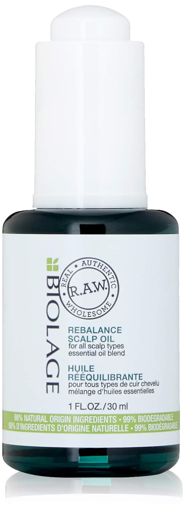 Biolage R.A.W. Rebalance Scalp Oil | Soothes, Refreshes & Balances Scalp Moisture Levels | With Cedarwood, Lemongrass & Peppermint | Silicone & Paraben-Free | 1 Fl. Oz