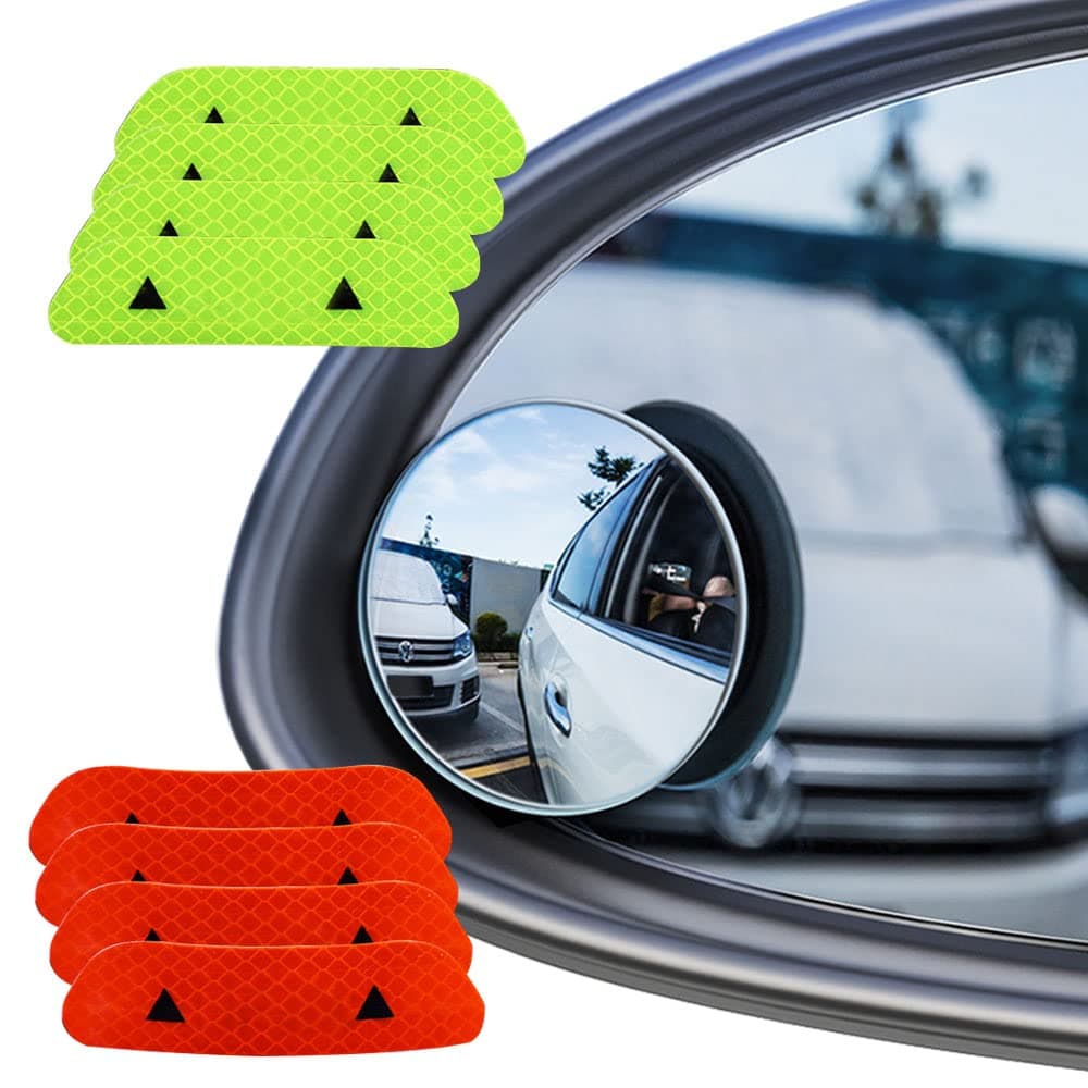 Senvenblind spot mirror (4 packs). Reflective sticker (8 packs). Rimless Hd glass wide angle swivel adjustable 360 °. Hd universal rear-view mirror, convex mirror,12 packs.