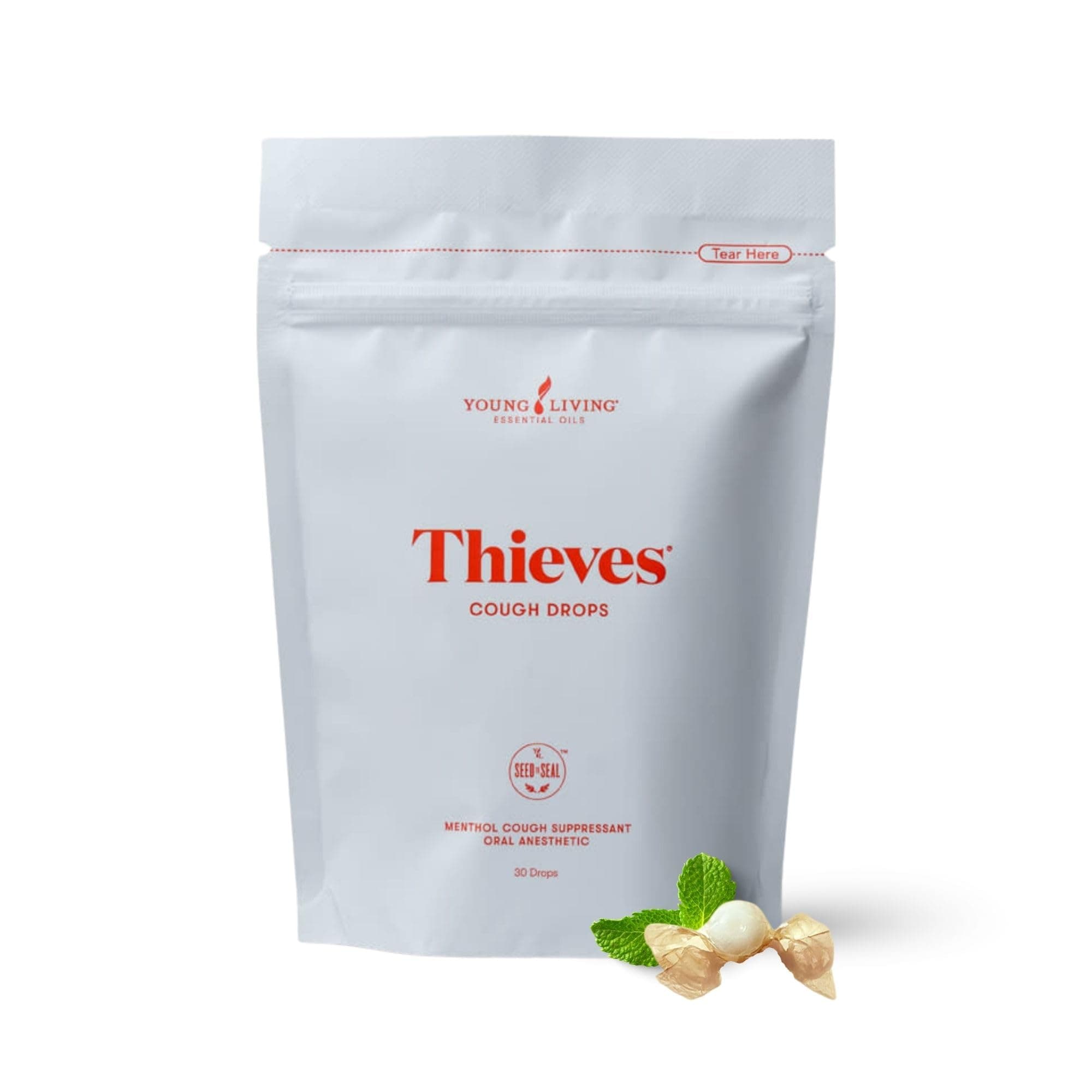Young Living Thieves Essential Oil Infused Cough Drops | 30 Drops | Soothe Throat & Refresh Breath | Natural Blend of Essential Oils