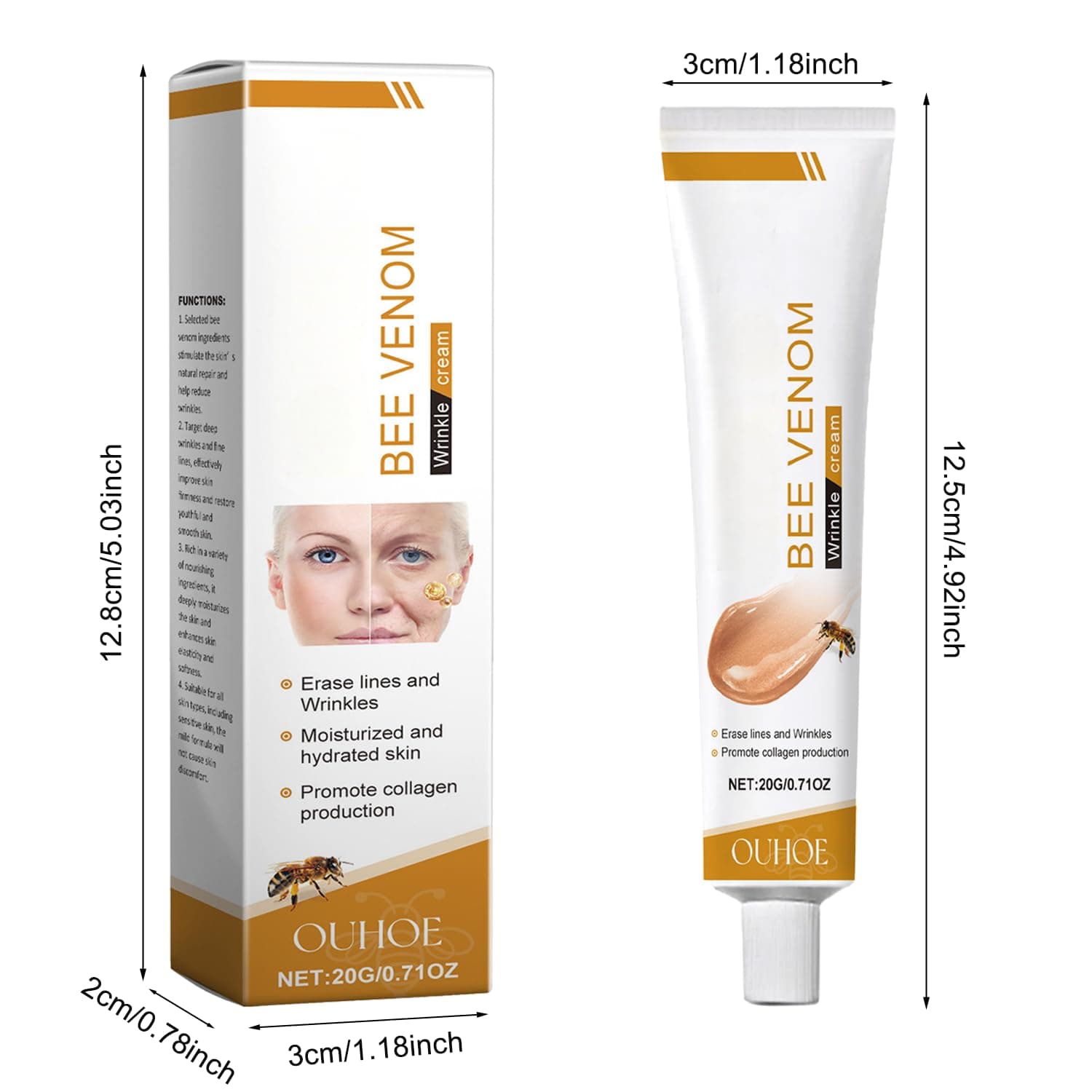 Bee Venom Cream - Anti-Aging Bee Venom Cream- Wrinkle Removal & Firming, Moisturizing, Lifting & Recovery- All Skin Types