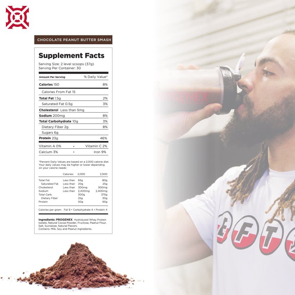 Progenex® Recovery | Best Post Workout Supplement | Hydrolyzed Whey Protein Shake Drink Mix | Help Sore Muscles | Tastes Great | Incredible Results | 30 Servings, Peanut Butter Smash